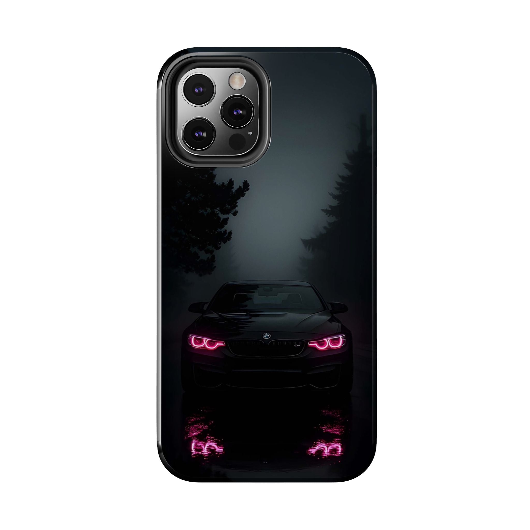 Tough Phone Case with Neon Car Design, Durable Smartphone Cover, Gift for Car Enthusiasts, Unique Accessory for Him, Perfect for Birthdays