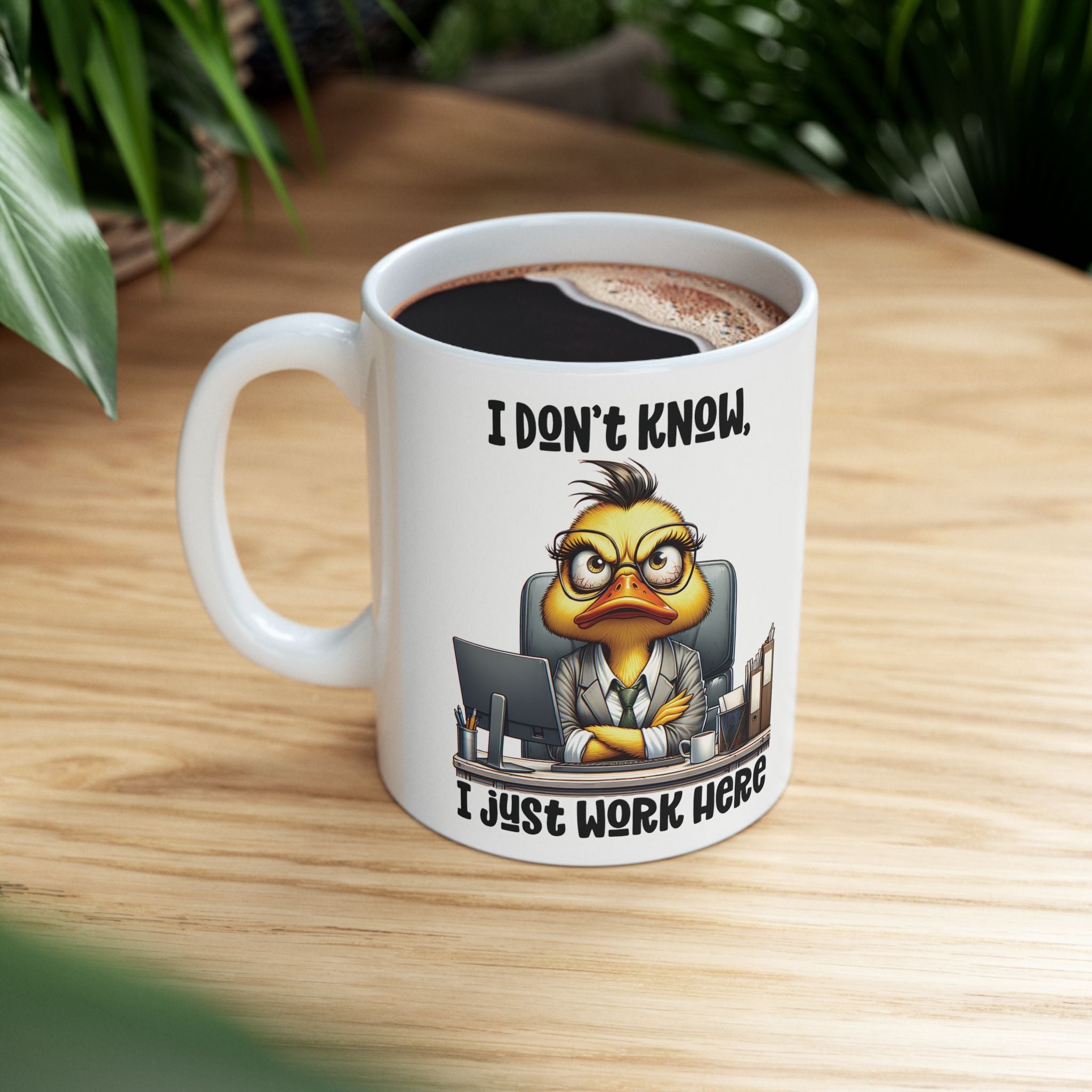 Funny Office Ceramic Mug - I Just Work Here, Gift for Coworkers, Funny Coffee Cup, Tea Lovers, Desk Decor