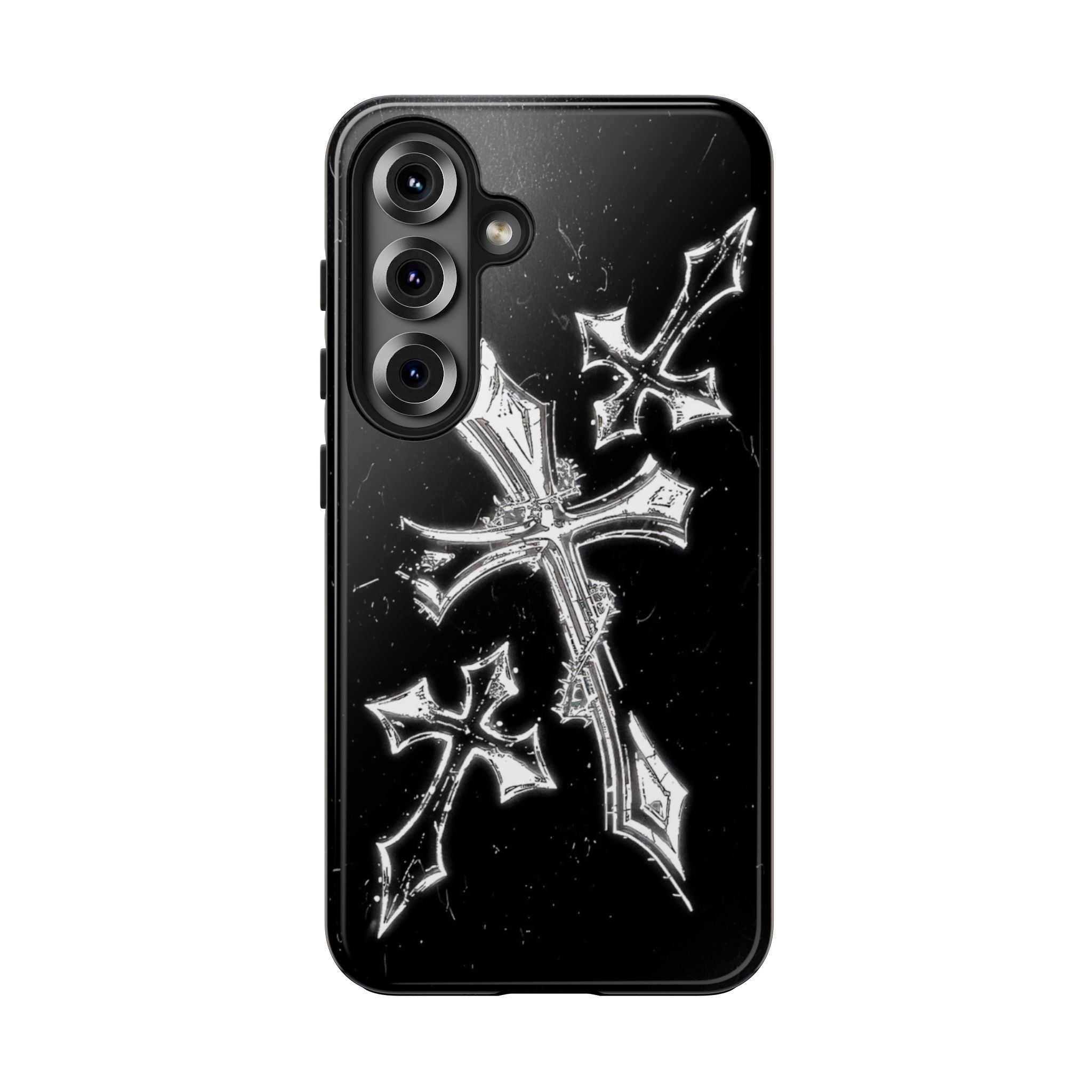 Tough Phone Case with Cross Design, Gothic Phone Cover, Personalized Phone Case, Customizable Tech Accessories, Unique Gift Idea