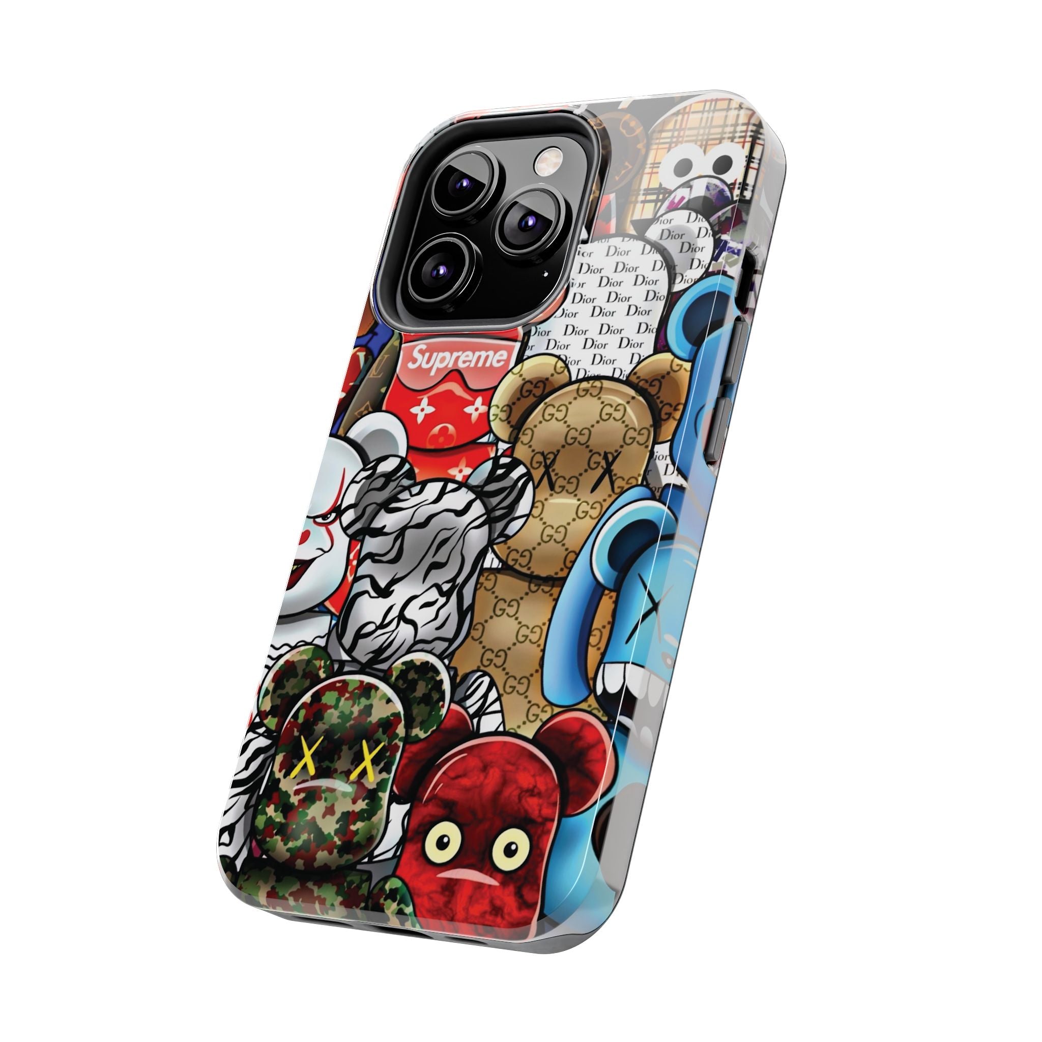 Trendy Bear Phone Case: Stylish Tough Protector for Streetwear Lovers, Gift for Teens, Unique Accessories for Holiday Celebrations