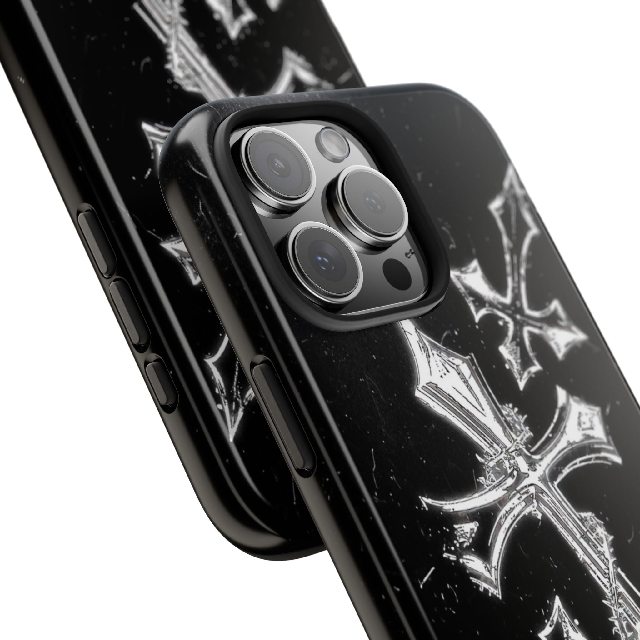 Tough Phone Case with Cross Design, Gothic Phone Cover, Personalized Phone Case, Customizable Tech Accessories, Unique Gift Idea