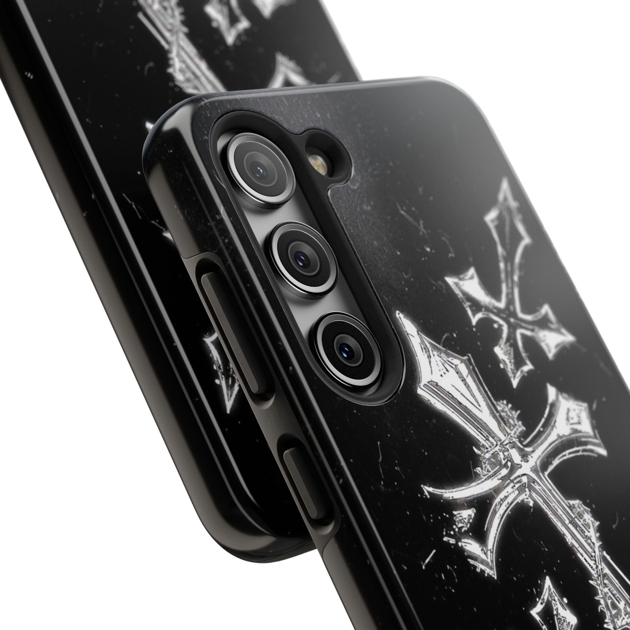Tough Phone Case with Cross Design, Gothic Phone Cover, Personalized Phone Case, Customizable Tech Accessories, Unique Gift Idea