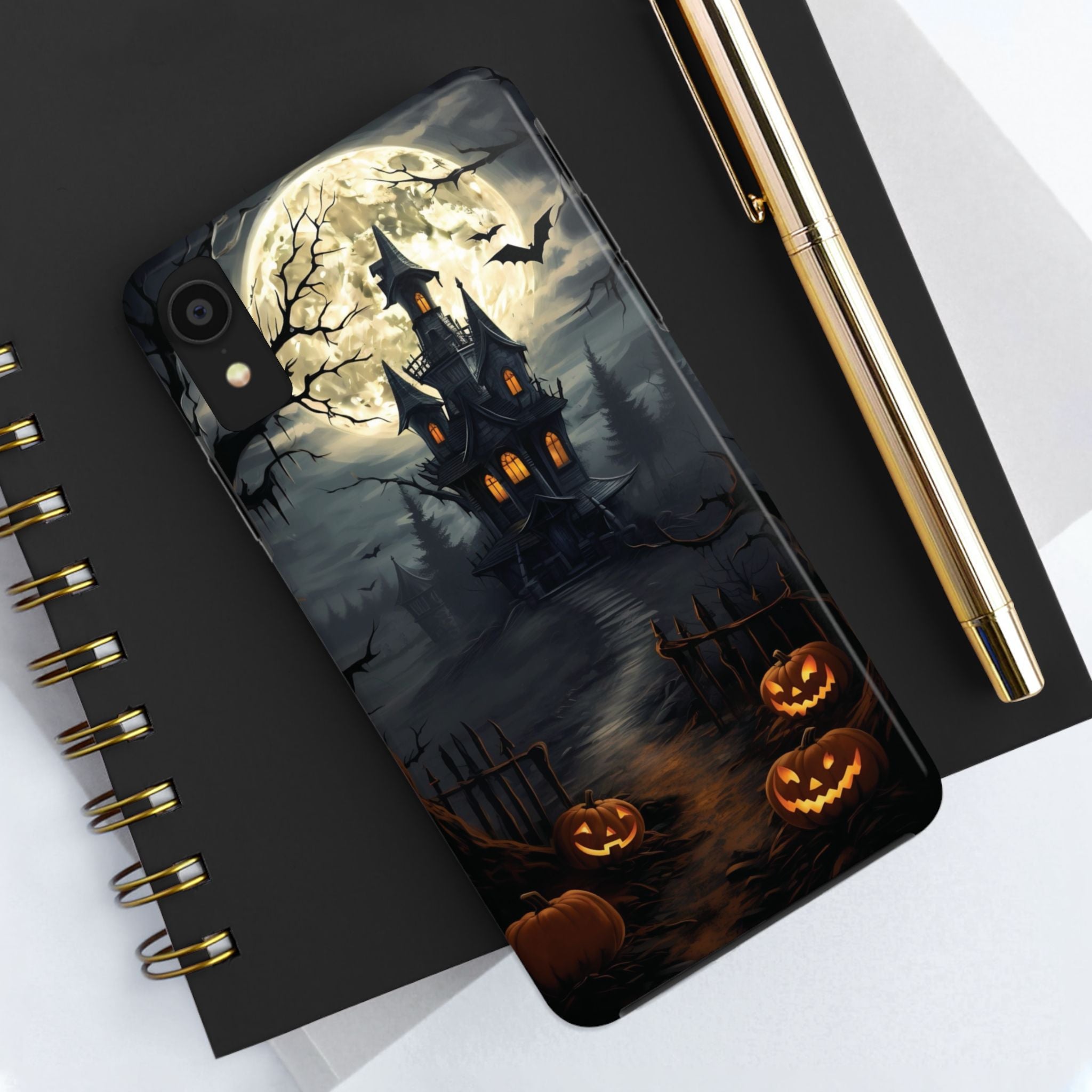 Halloween Haunted House Phone Cases, Tough Cases for Spooky Vibes, Gifts for Halloween Lovers, Ghostly Decor, Fall Accessories