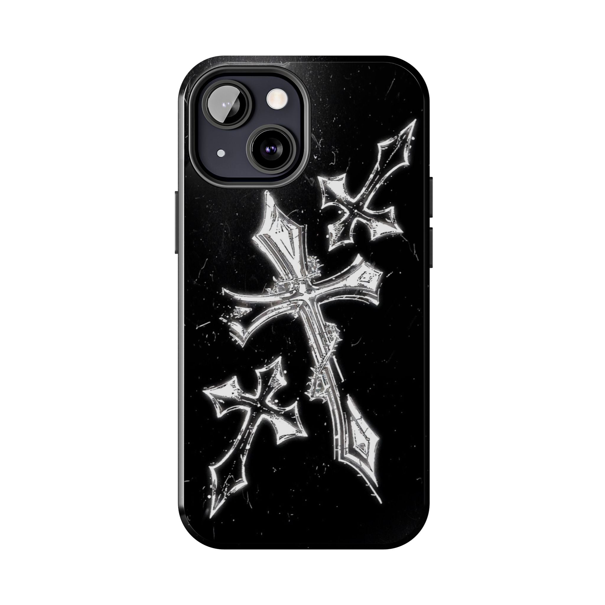 Tough Phone Case with Cross Design, Gothic Phone Cover, Personalized Phone Case, Customizable Tech Accessories, Unique Gift Idea