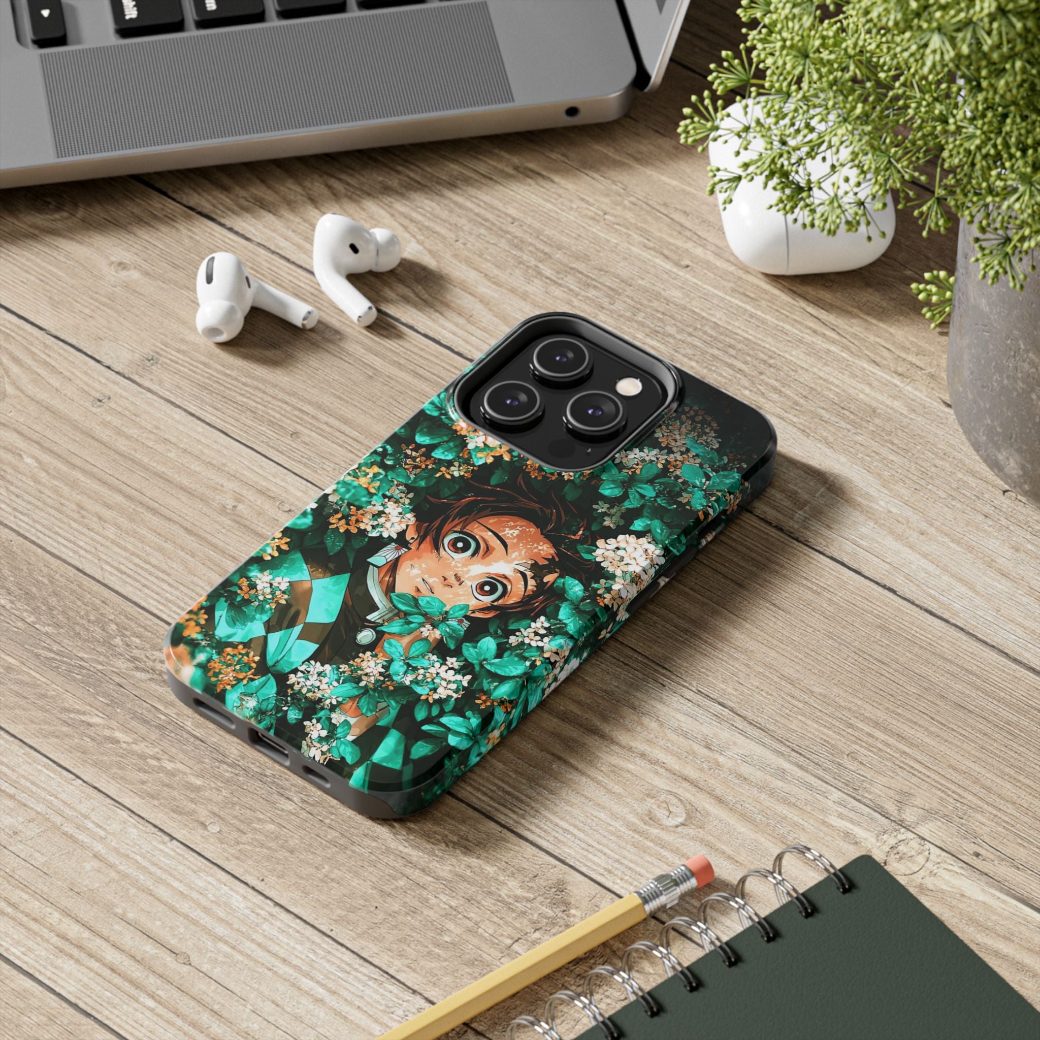Floral Fantasy Tough Phone Cases | Trendy Phone Cover | Unique Gift for Nature Lovers | Durable Protection | Anime-Inspired Design