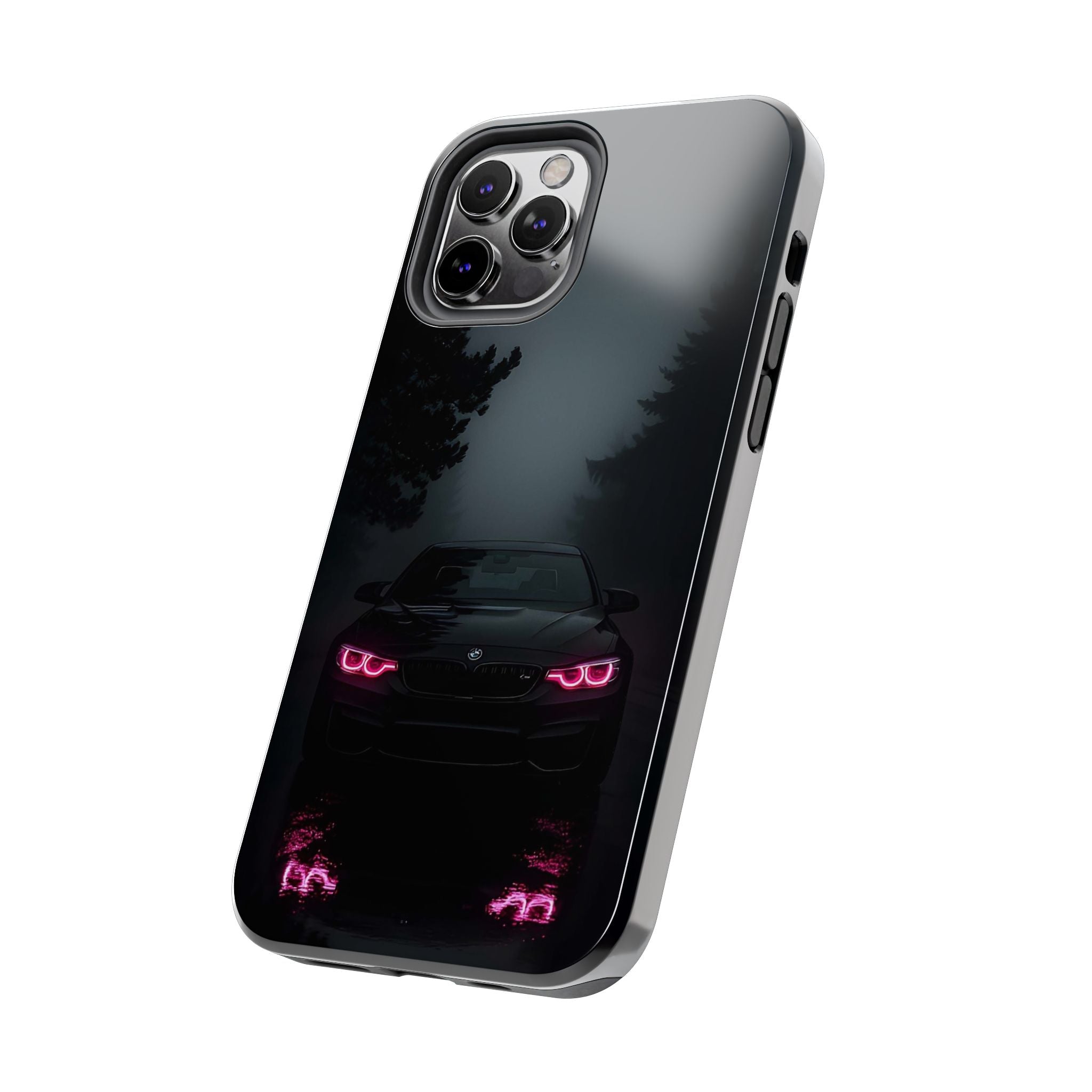 Tough Phone Case with Neon Car Design, Durable Smartphone Cover, Gift for Car Enthusiasts, Unique Accessory for Him, Perfect for Birthdays