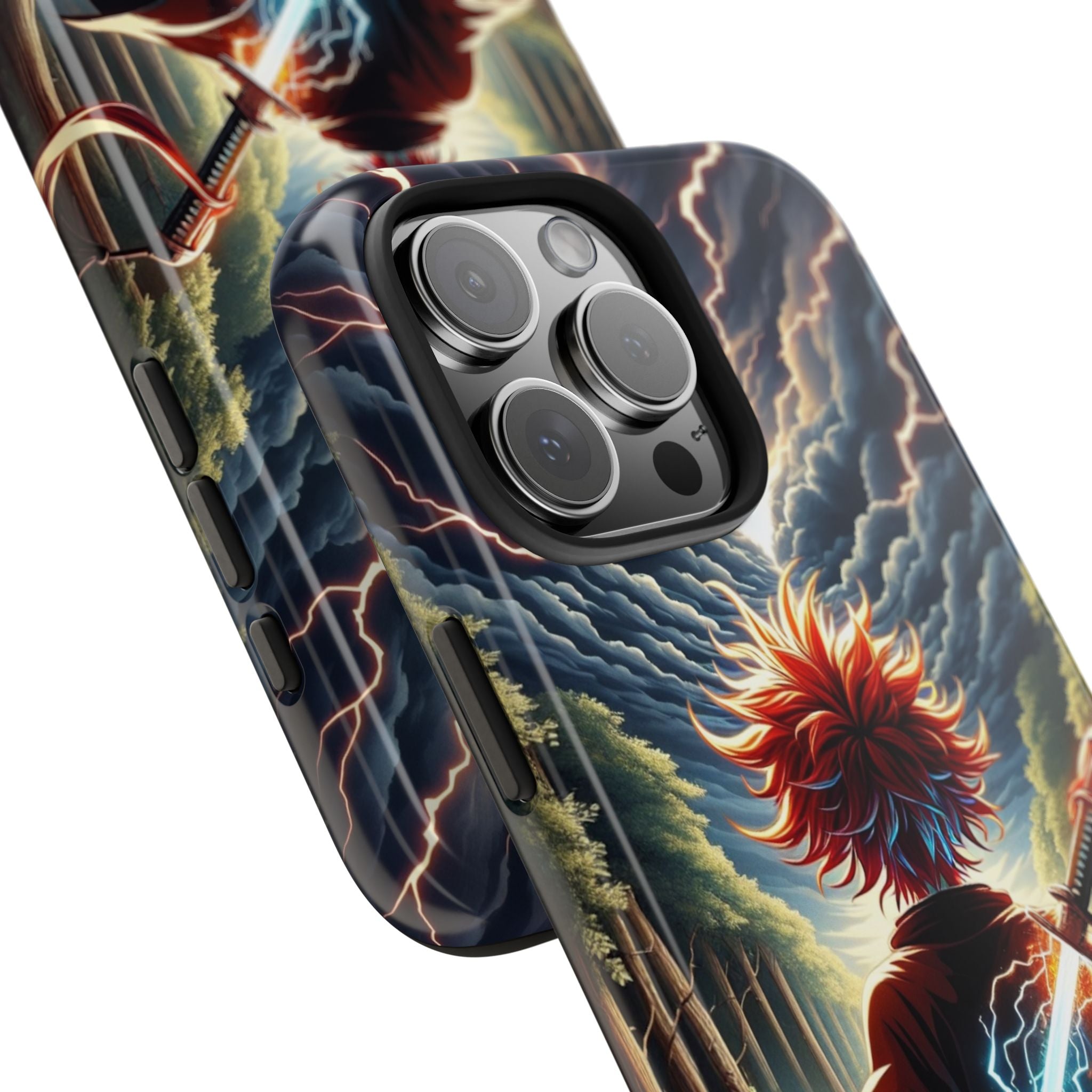Epic Adventure Tough Phone Cases, Anime, Lightning Design, Durable Cover, Gift for Gamers, Festival Essential