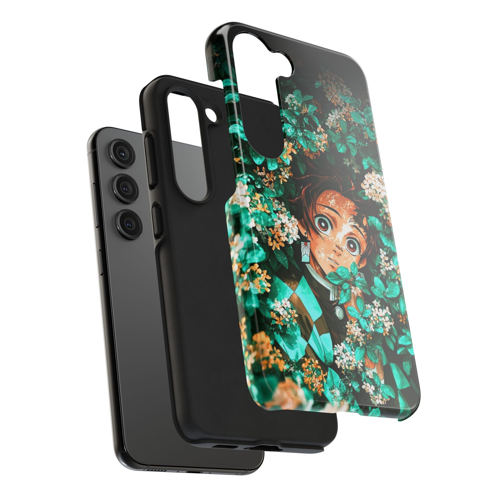 Floral Fantasy Tough Phone Cases | Trendy Phone Cover | Unique Gift for Nature Lovers | Durable Protection | Anime-Inspired Design