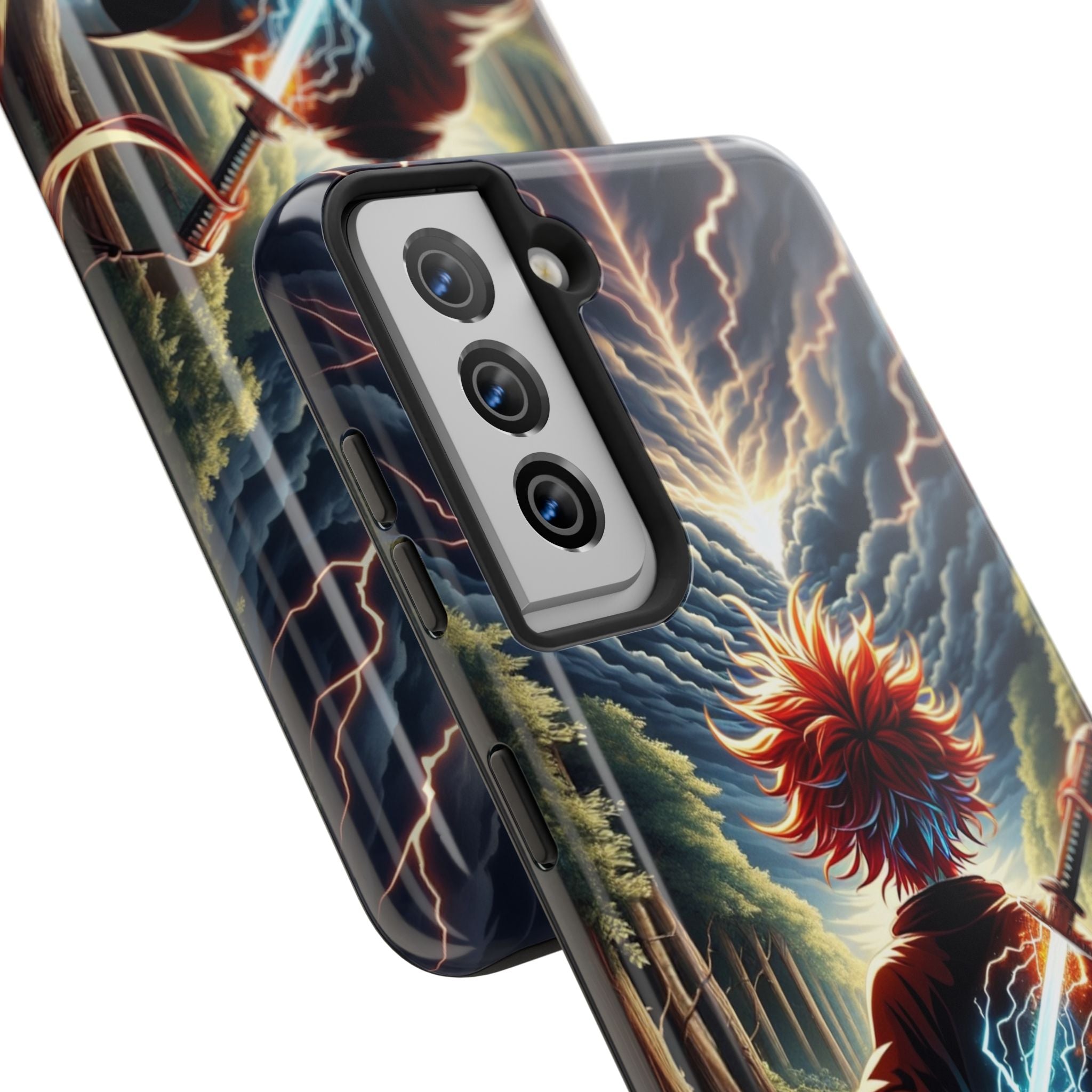 Epic Adventure Tough Phone Cases, Anime, Lightning Design, Durable Cover, Gift for Gamers, Festival Essential