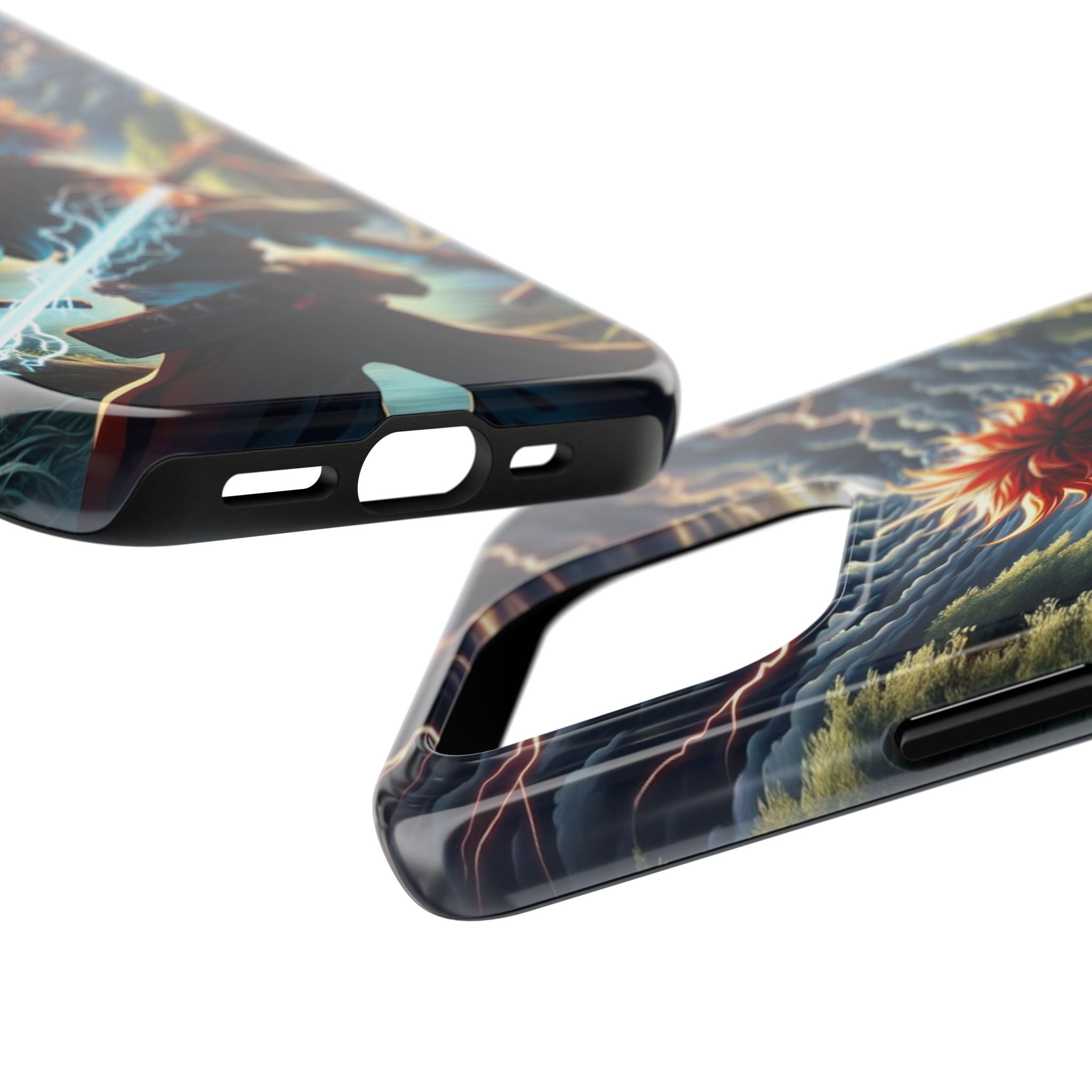 Epic Adventure Tough Phone Cases, Anime, Lightning Design, Durable Cover, Gift for Gamers, Festival Essential