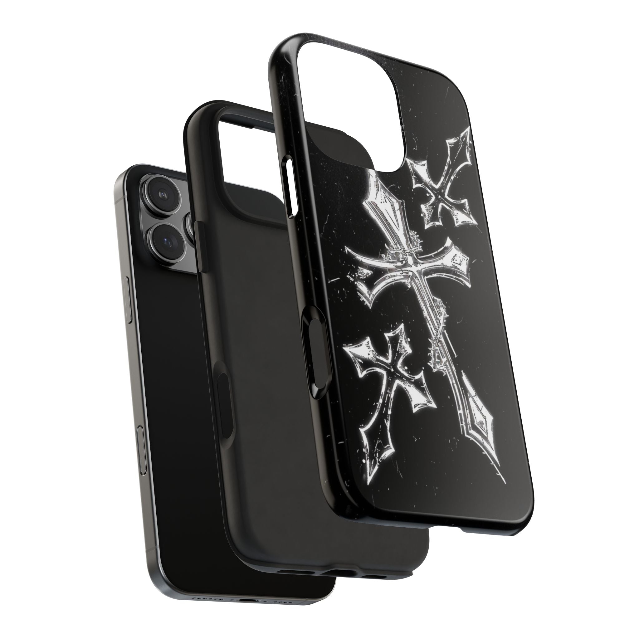 Tough Phone Case with Cross Design, Gothic Phone Cover, Personalized Phone Case, Customizable Tech Accessories, Unique Gift Idea