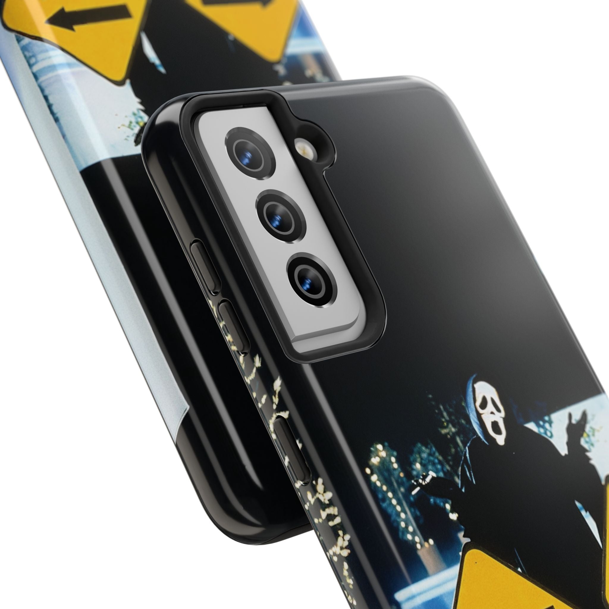 Spooky Phone Cases with Safety and Death Design, Halloween Gift, Horror Movie Merch, Unique Phone Accessories, Fun and Functional