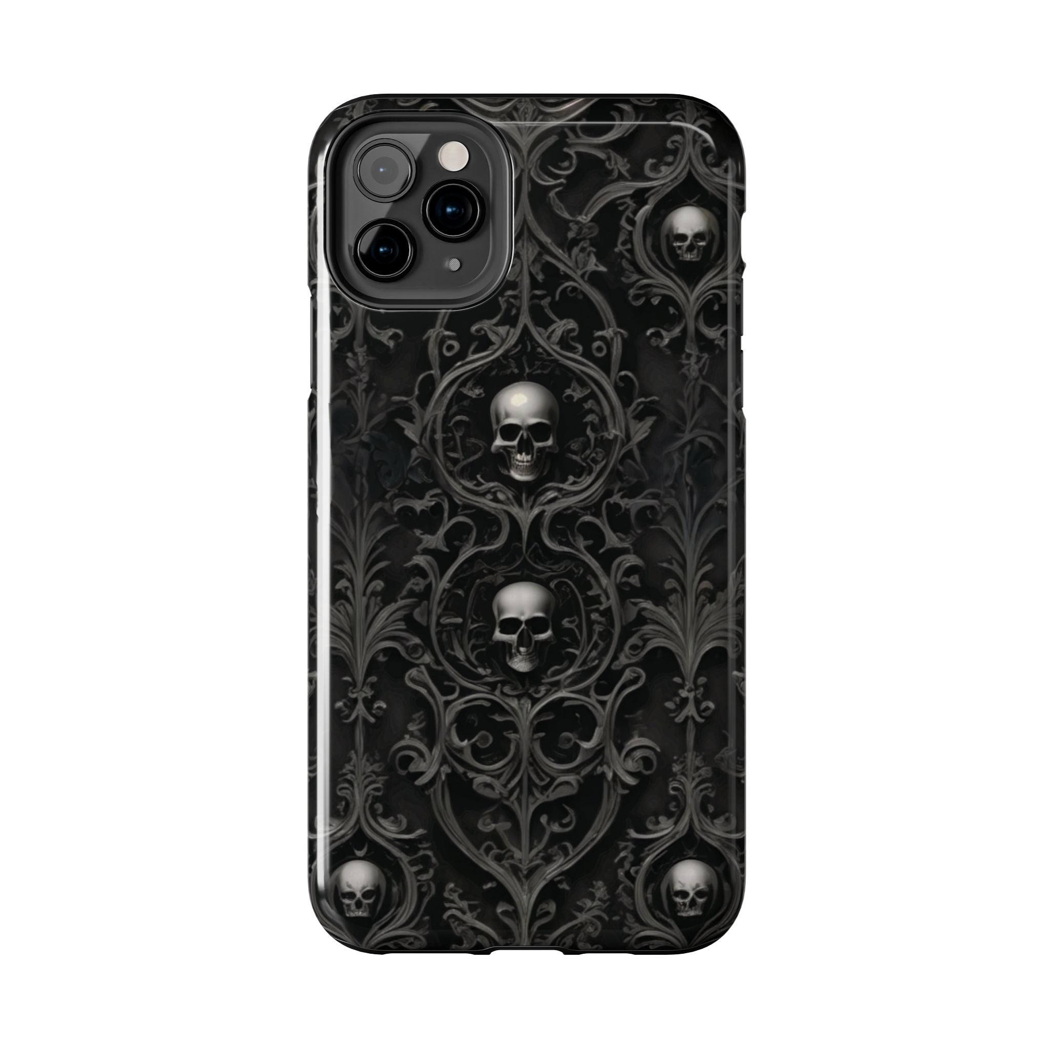 Gothic Skull Phone Cases - Tough Protection, Unique Gift for Halloween, Dark Aesthetic Accessory for Men and Women, Trendy Phone Cover