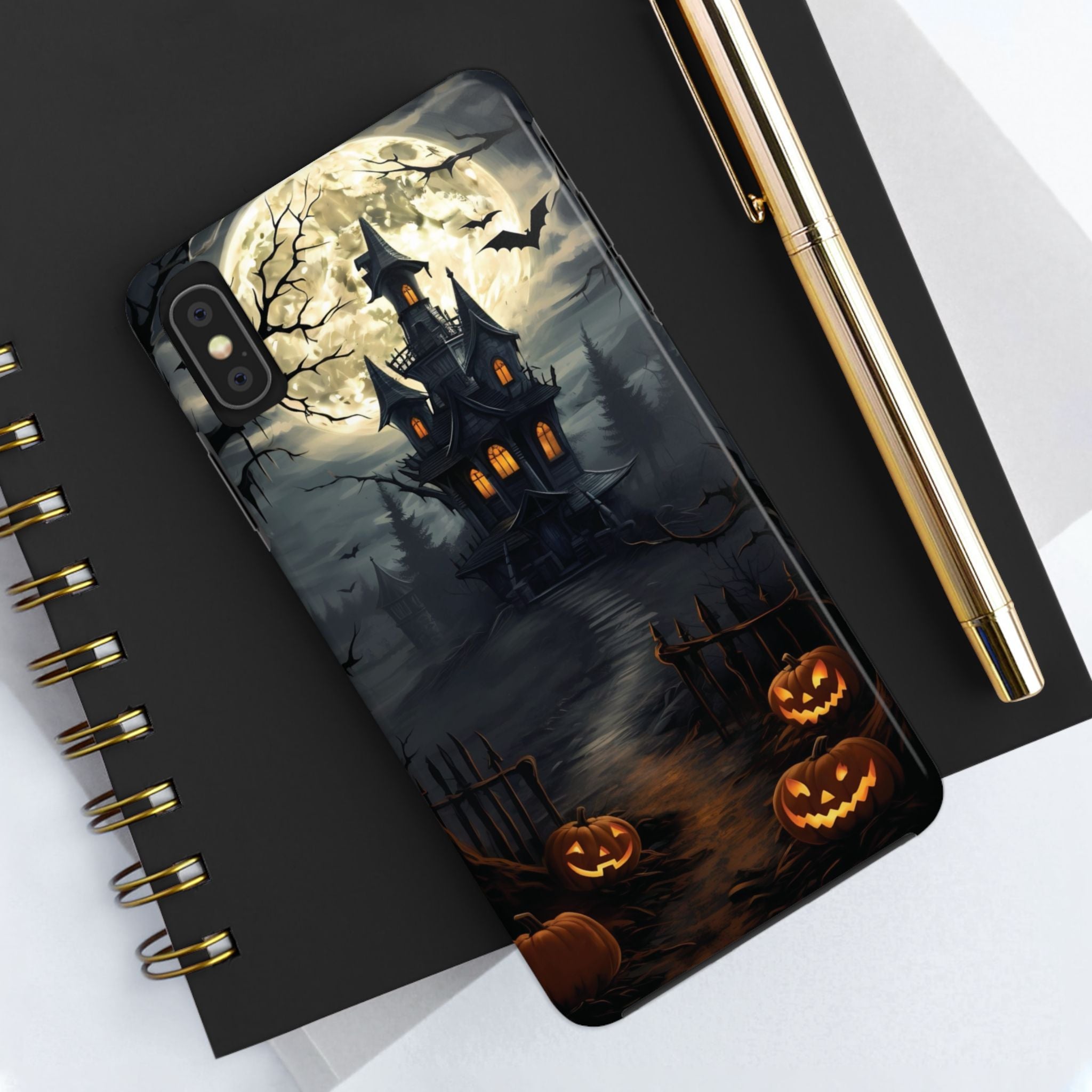 Halloween Haunted House Phone Cases, Tough Cases for Spooky Vibes, Gifts for Halloween Lovers, Ghostly Decor, Fall Accessories