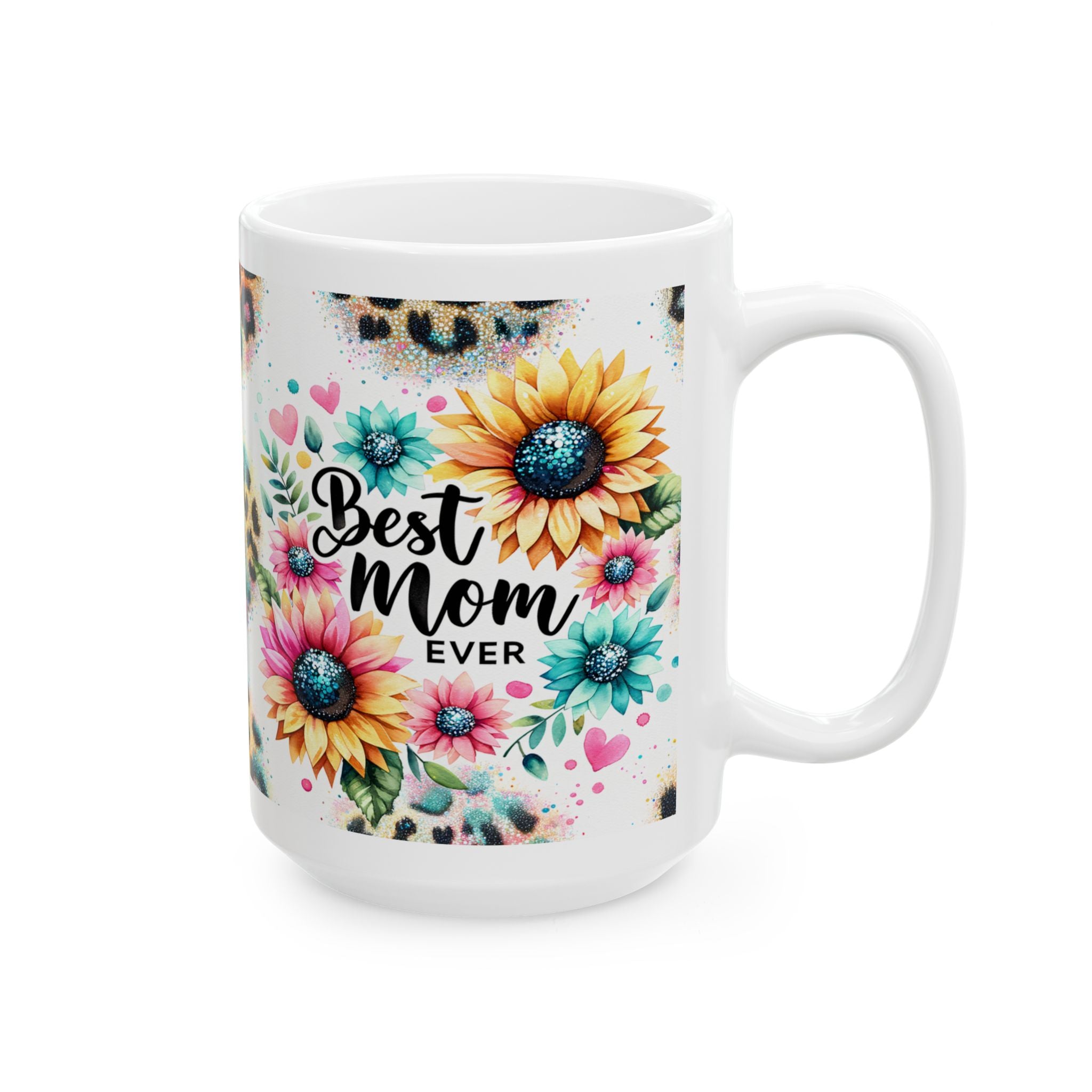 Floral Leopard Print Ceramic Mug, Perfect for Coffee Lovers, Gifts for Mom, Brighten Your Morning, Personalized Gift, Fun Kitchen Decor