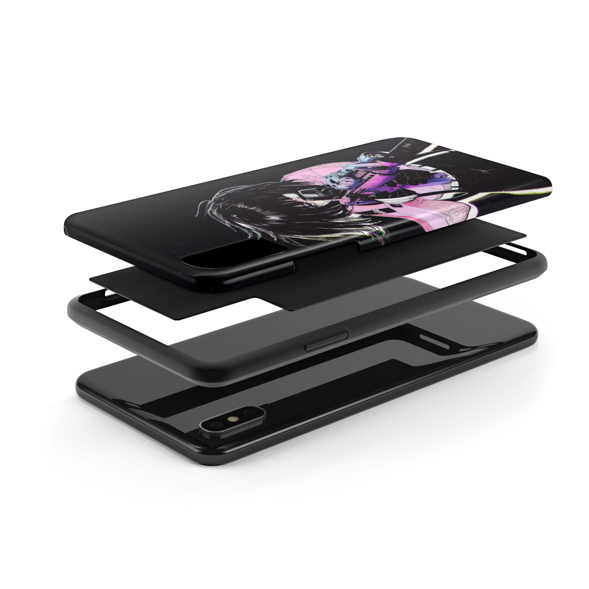 Anime-Style Tough Phone Cases with Edgy Designs, Perfect for Gamers, Cyberpunk Lovers, Gifts for Birthdays, Holidays, and Cosplay