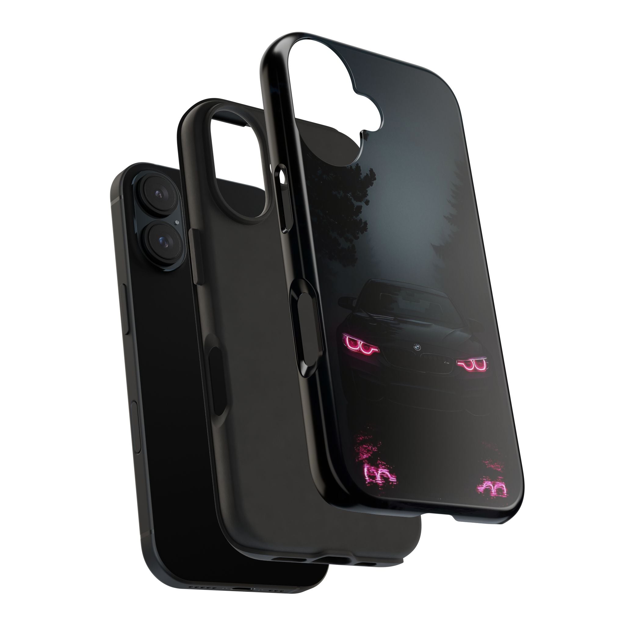 Tough Phone Case with Neon Car Design, Durable Smartphone Cover, Gift for Car Enthusiasts, Unique Accessory for Him, Perfect for Birthdays