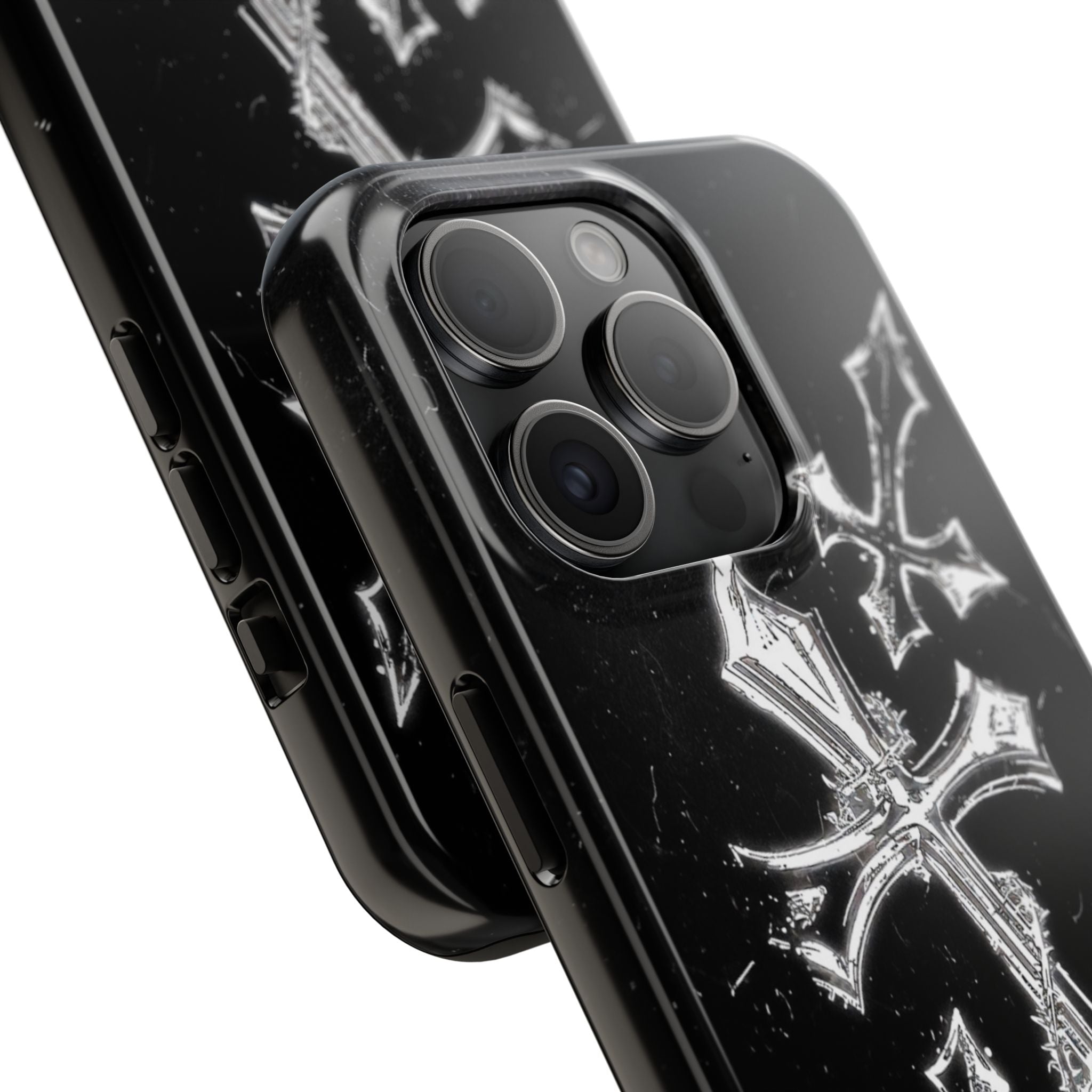 Tough Phone Case with Cross Design, Gothic Phone Cover, Personalized Phone Case, Customizable Tech Accessories, Unique Gift Idea