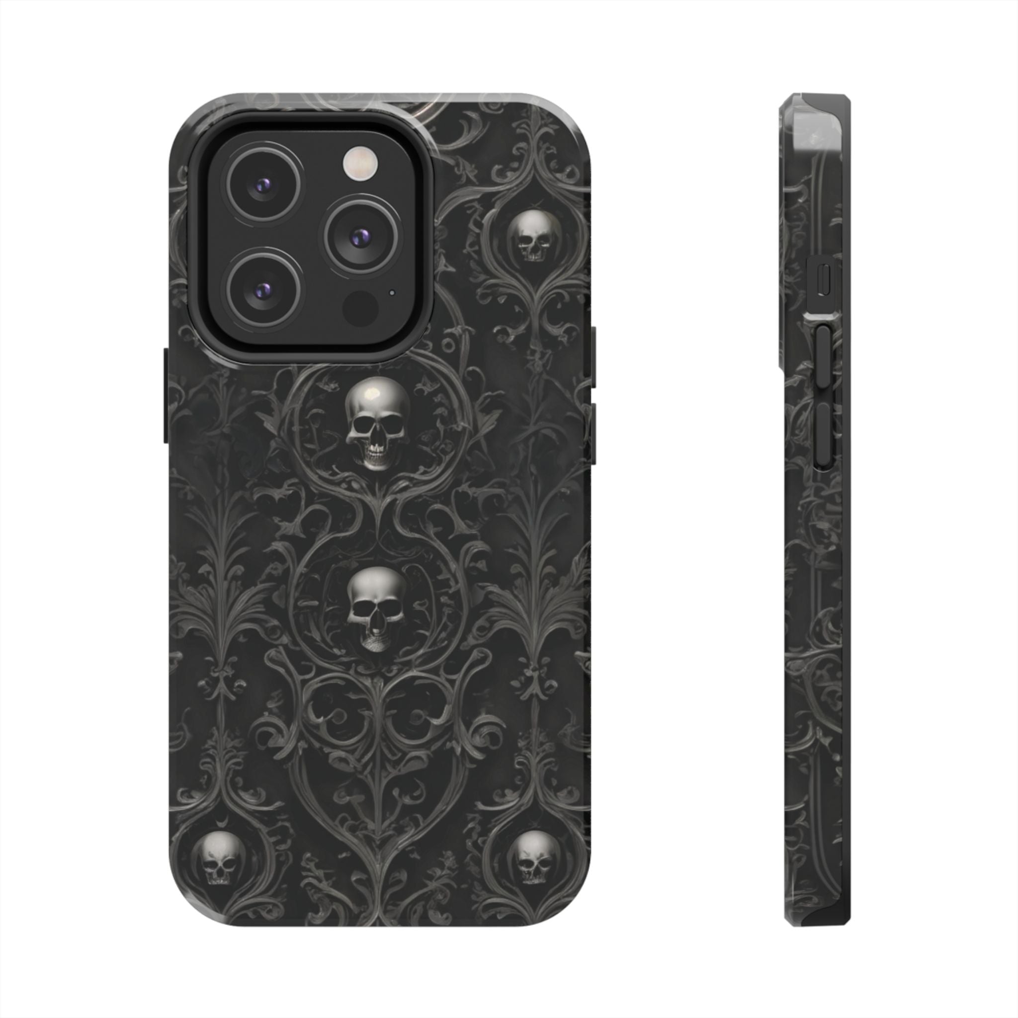 Gothic Skull Phone Cases - Tough Protection, Unique Gift for Halloween, Dark Aesthetic Accessory for Men and Women, Trendy Phone Cover