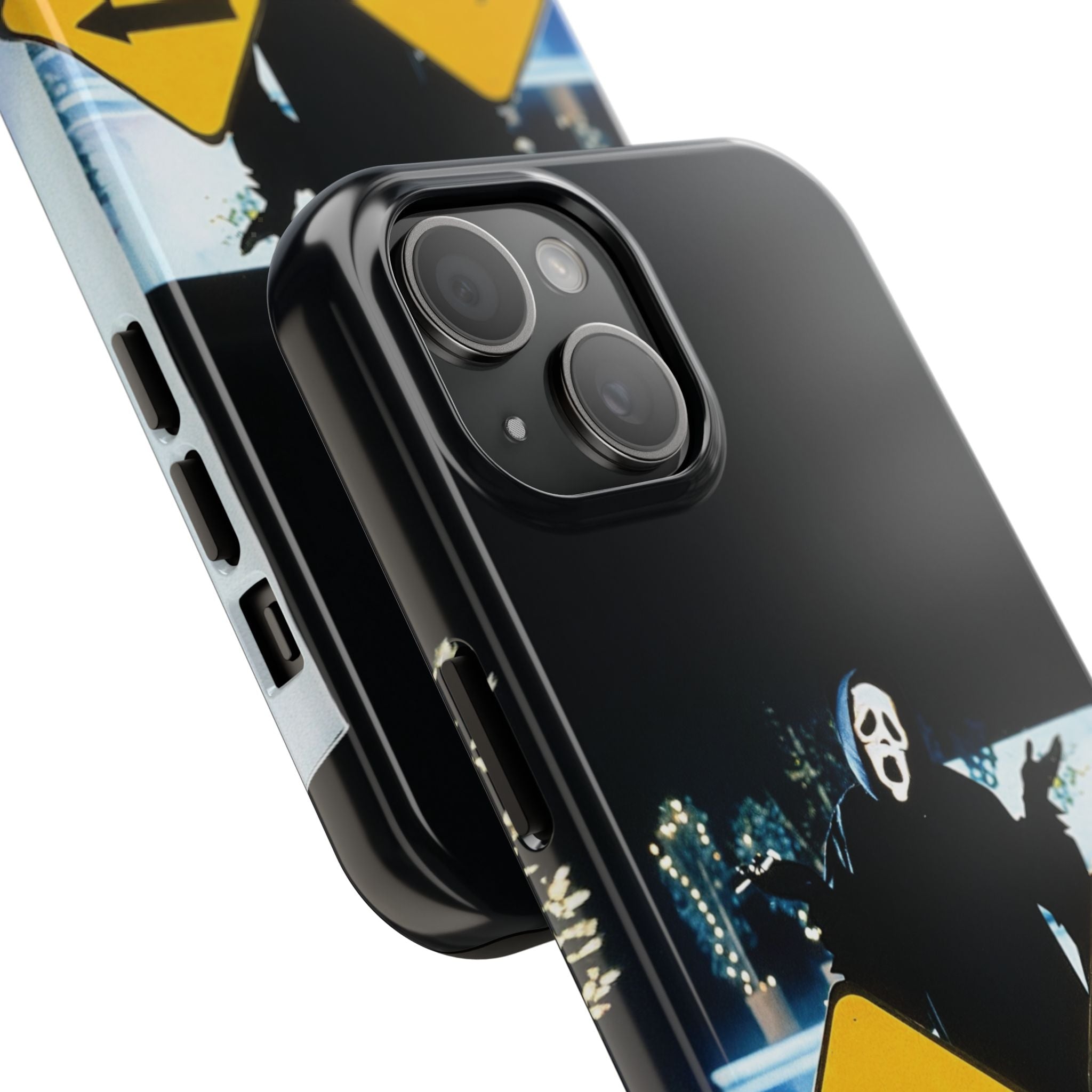 Spooky Phone Cases with Safety and Death Design, Halloween Gift, Horror Movie Merch, Unique Phone Accessories, Fun and Functional