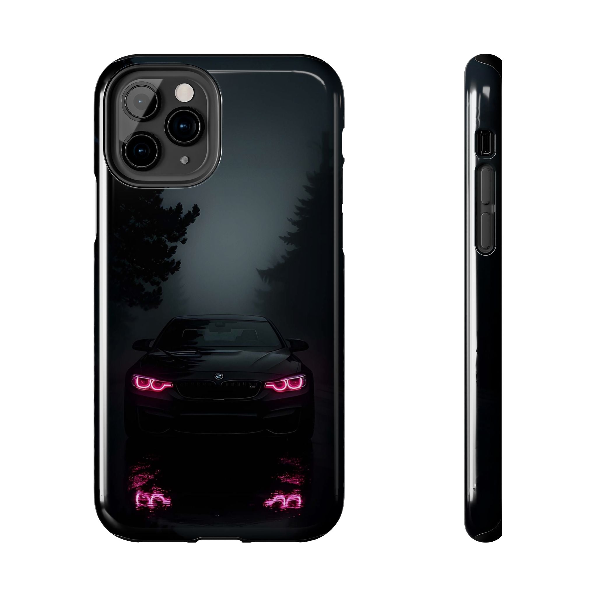 Tough Phone Case with Neon Car Design, Durable Smartphone Cover, Gift for Car Enthusiasts, Unique Accessory for Him, Perfect for Birthdays