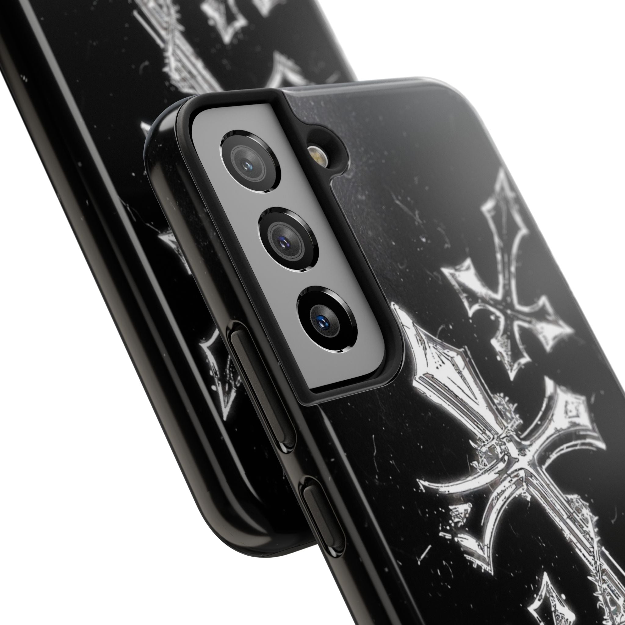 Tough Phone Case with Cross Design, Gothic Phone Cover, Personalized Phone Case, Customizable Tech Accessories, Unique Gift Idea