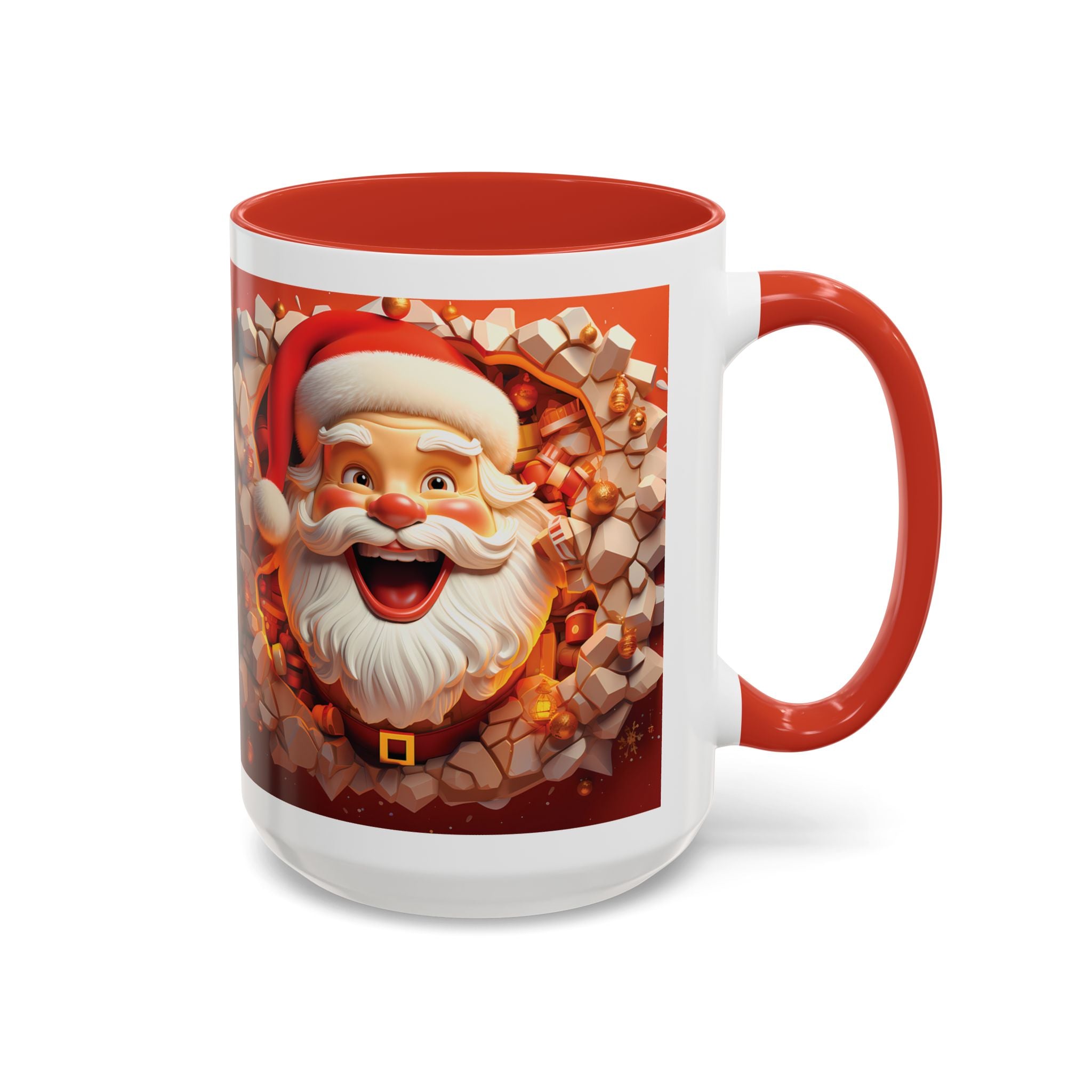 Cheerful Santa Accent Coffee Mug - Perfect for Xmas, Holiday Gifts, Cozy Mornings, Festive Decor, Coffee Lovers