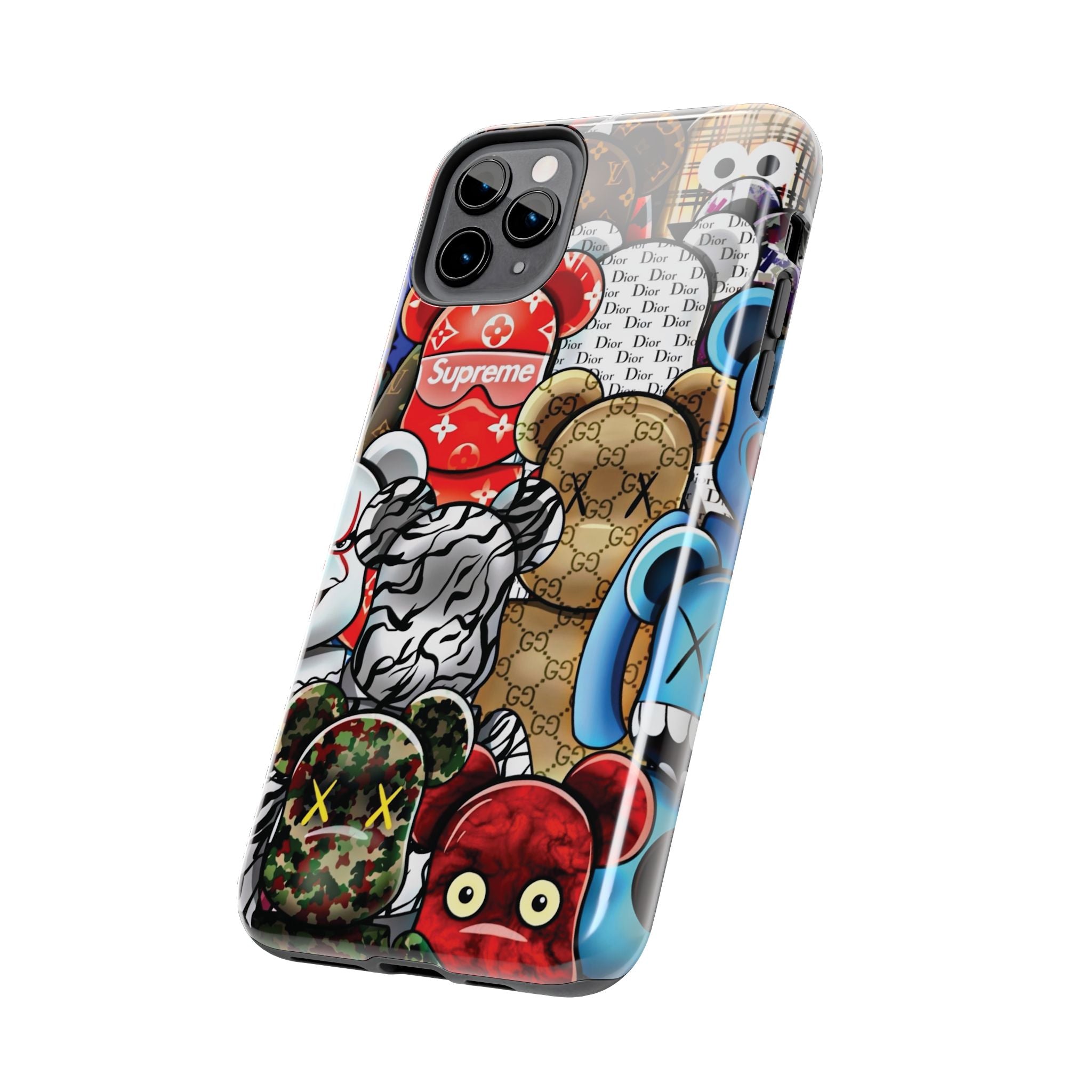 Trendy Bear Phone Case: Stylish Tough Protector for Streetwear Lovers, Gift for Teens, Unique Accessories for Holiday Celebrations