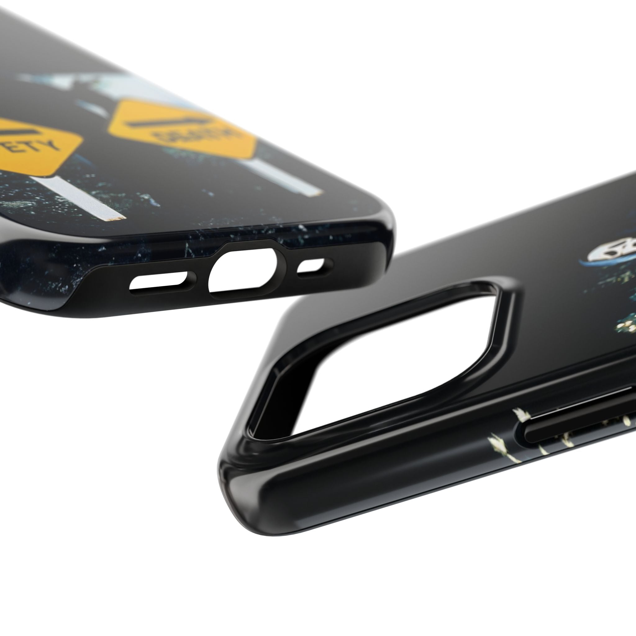 Spooky Phone Cases with Safety and Death Design, Halloween Gift, Horror Movie Merch, Unique Phone Accessories, Fun and Functional