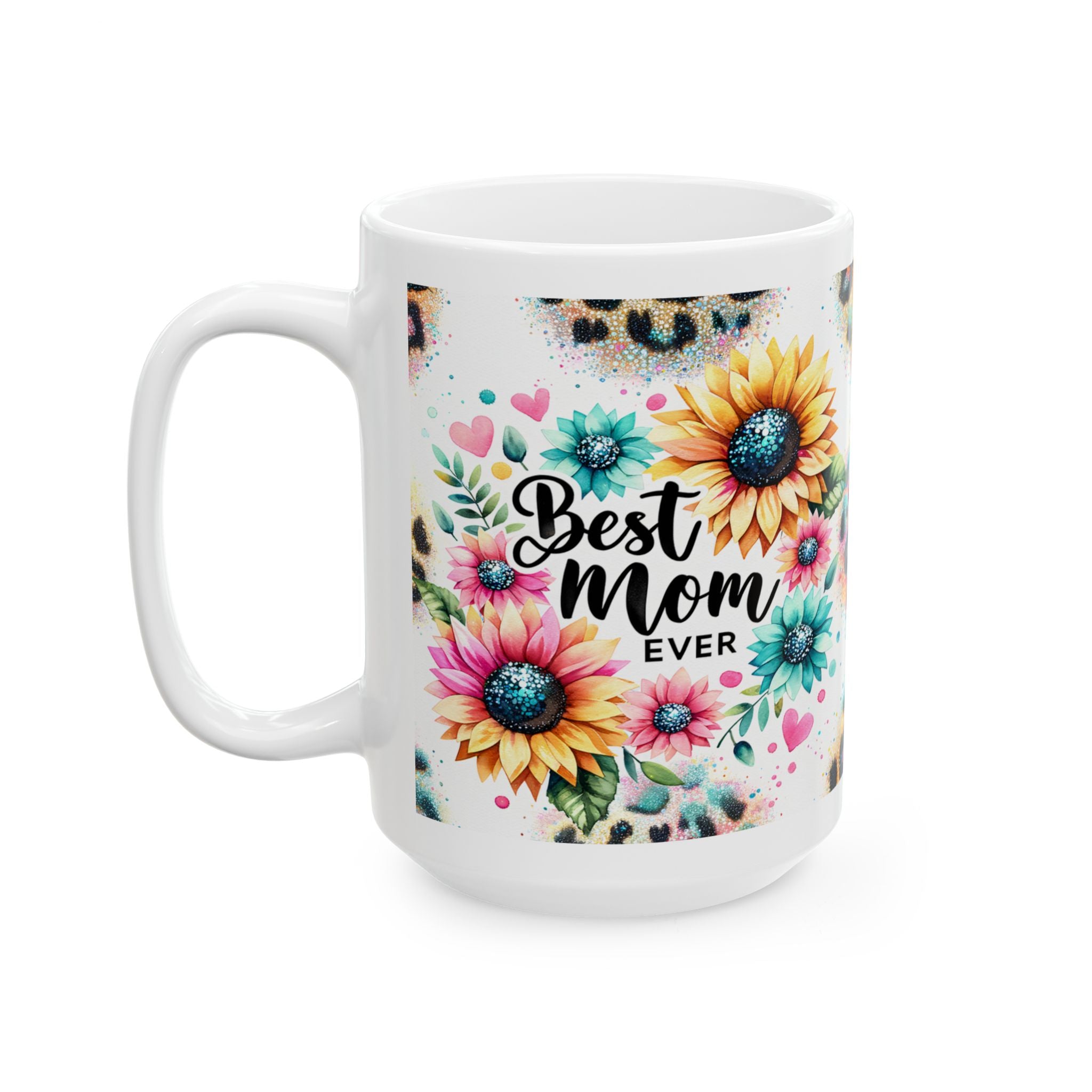 Floral Leopard Print Ceramic Mug, Perfect for Coffee Lovers, Gifts for Mom, Brighten Your Morning, Personalized Gift, Fun Kitchen Decor