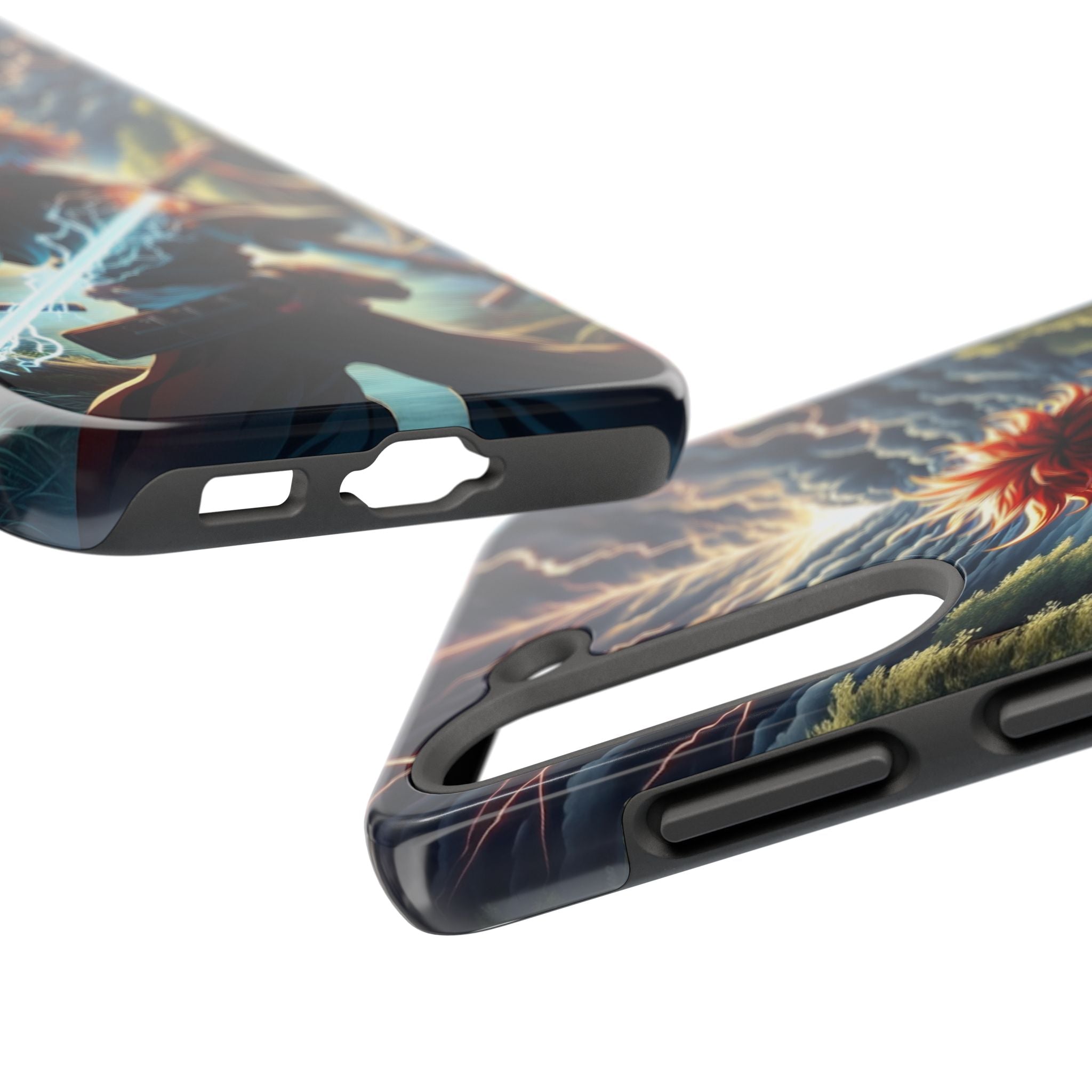 Epic Adventure Tough Phone Cases, Anime, Lightning Design, Durable Cover, Gift for Gamers, Festival Essential