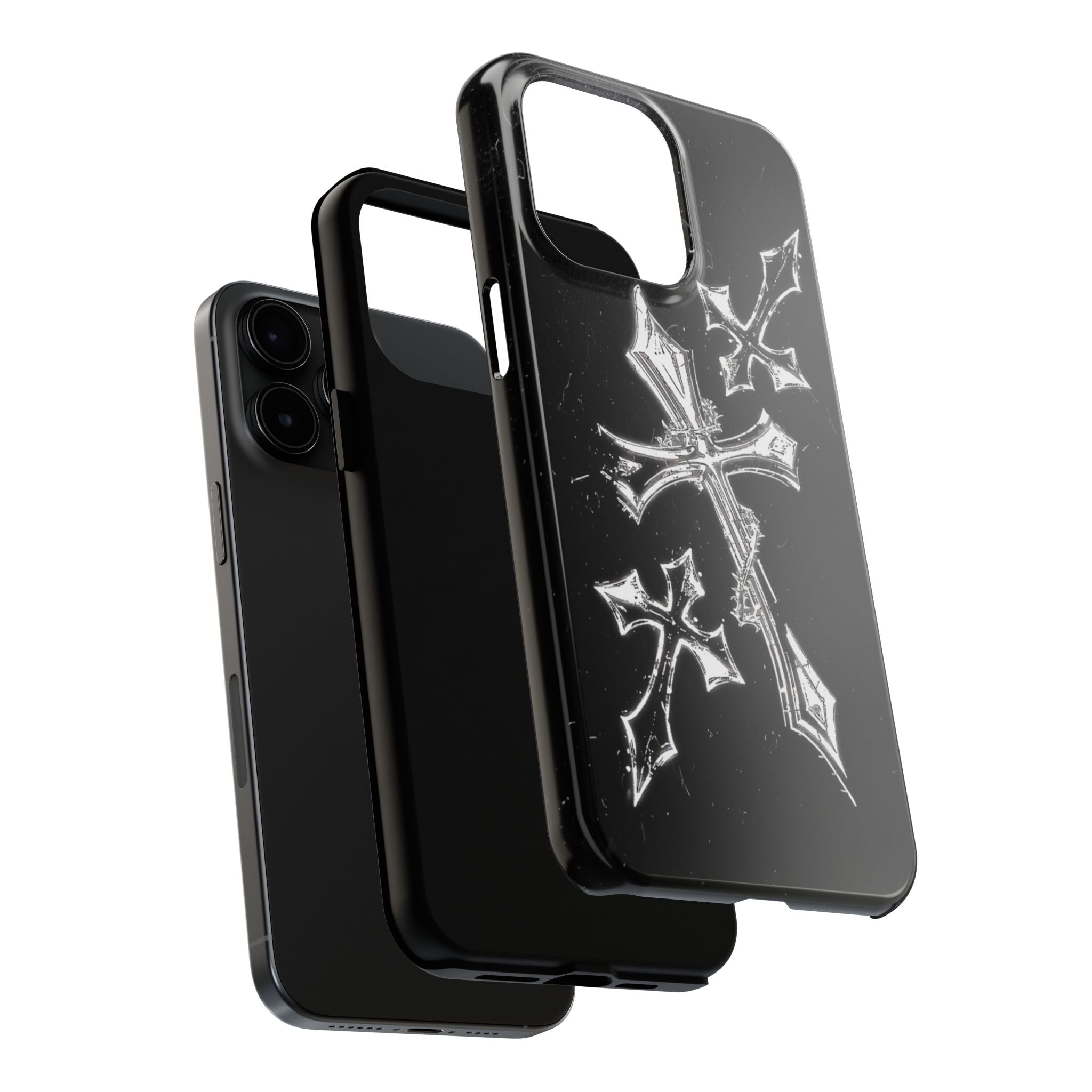 Tough Phone Case with Cross Design, Gothic Phone Cover, Personalized Phone Case, Customizable Tech Accessories, Unique Gift Idea