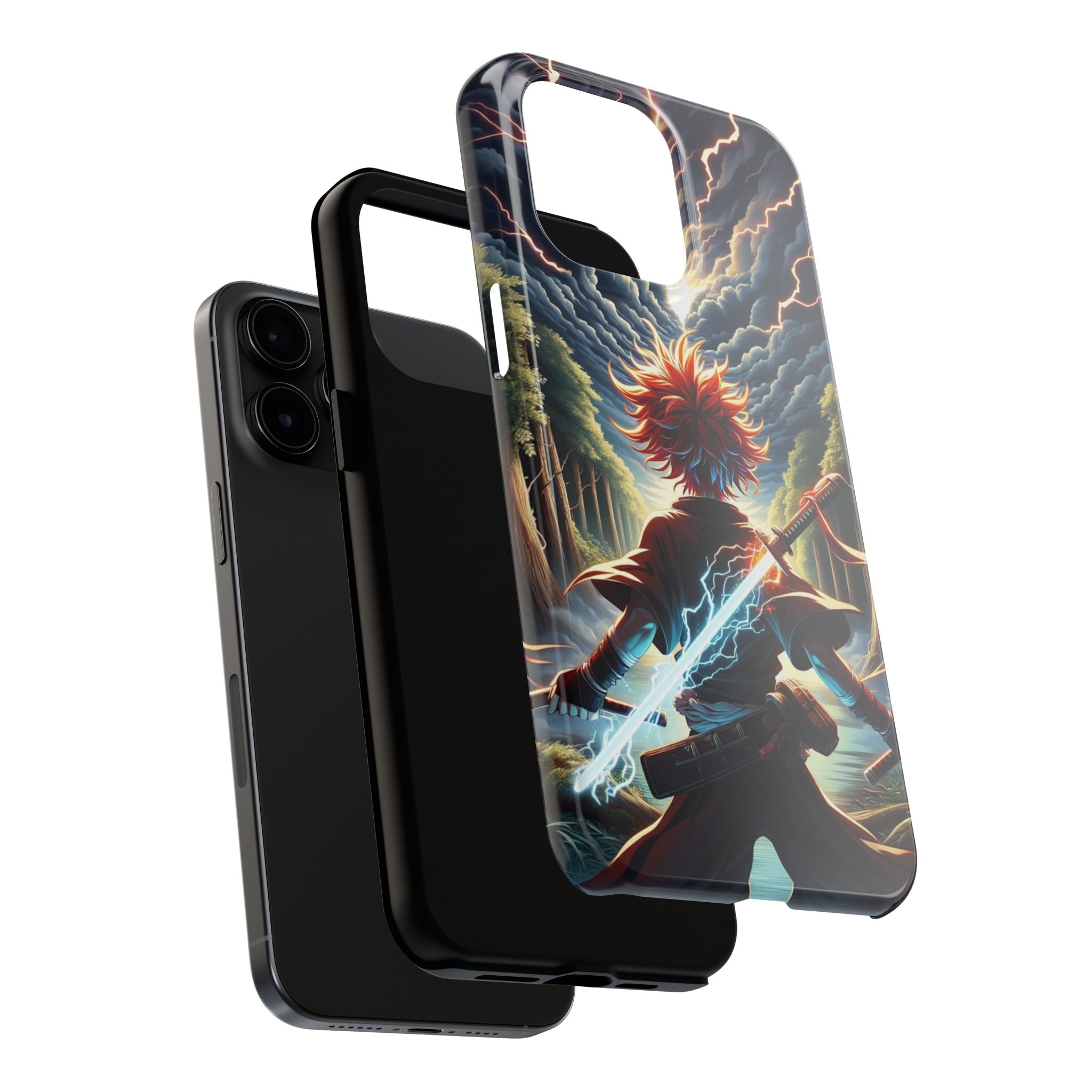 Epic Adventure Tough Phone Cases, Anime, Lightning Design, Durable Cover, Gift for Gamers, Festival Essential