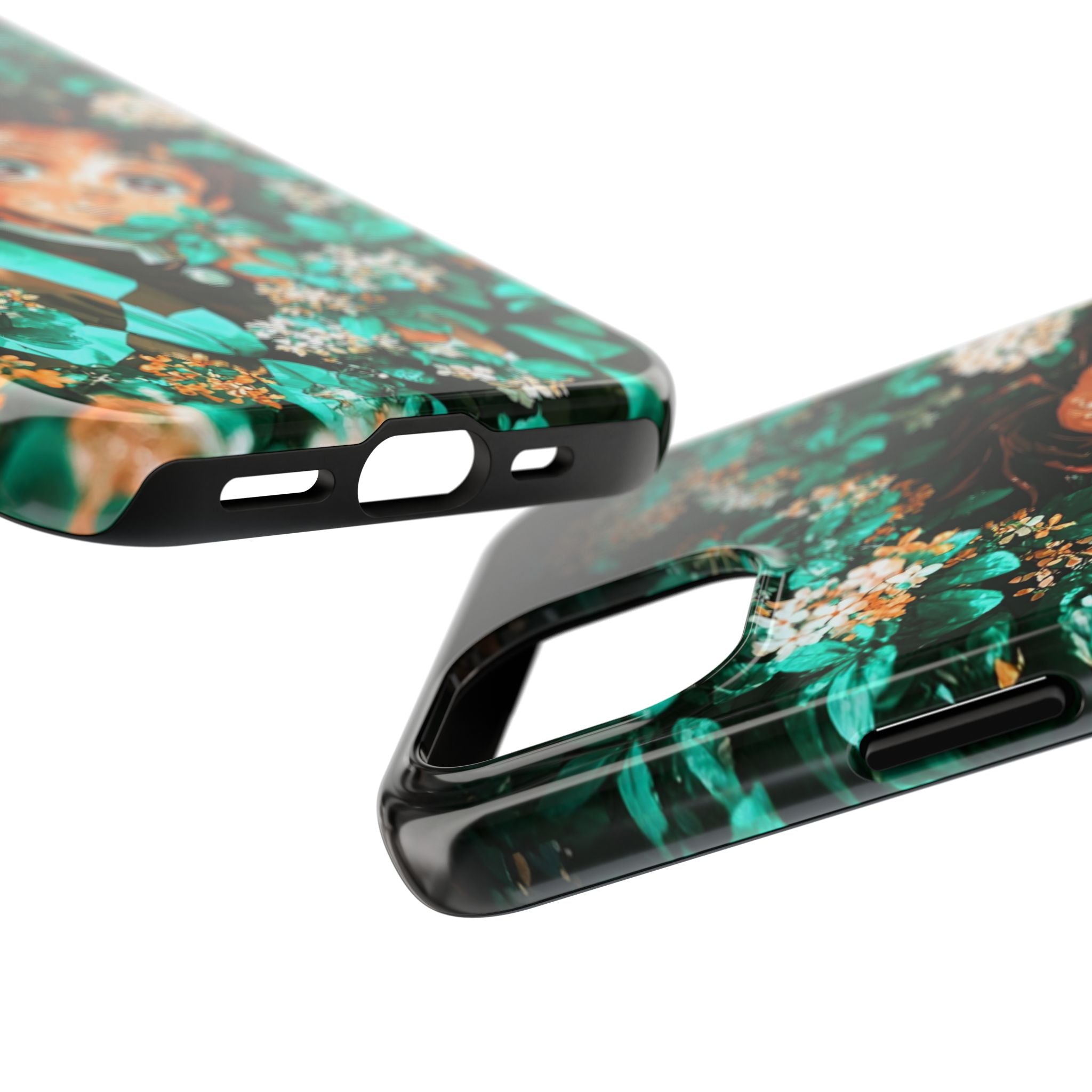 Floral Fantasy Tough Phone Cases | Trendy Phone Cover | Unique Gift for Nature Lovers | Durable Protection | Anime-Inspired Design