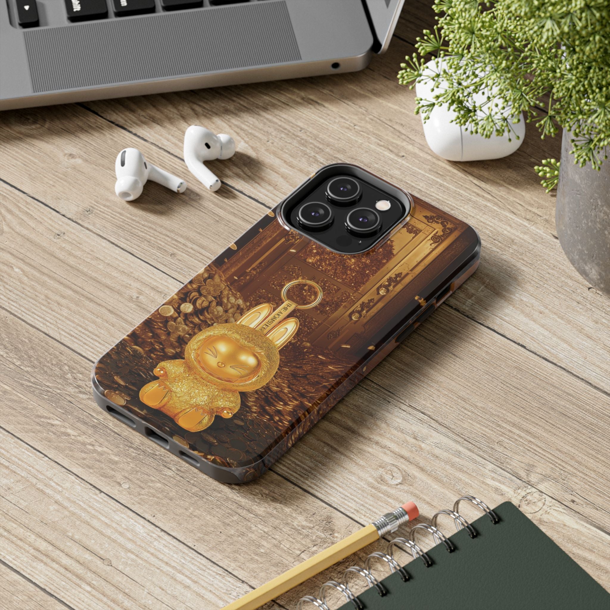 Luxurious Rabbit Phone Case, Golden Bunny Phone Cover, Tough Phone Cases, Cute Rabbit Holder, Unique Gift Idea, Stylish Mobile Protector