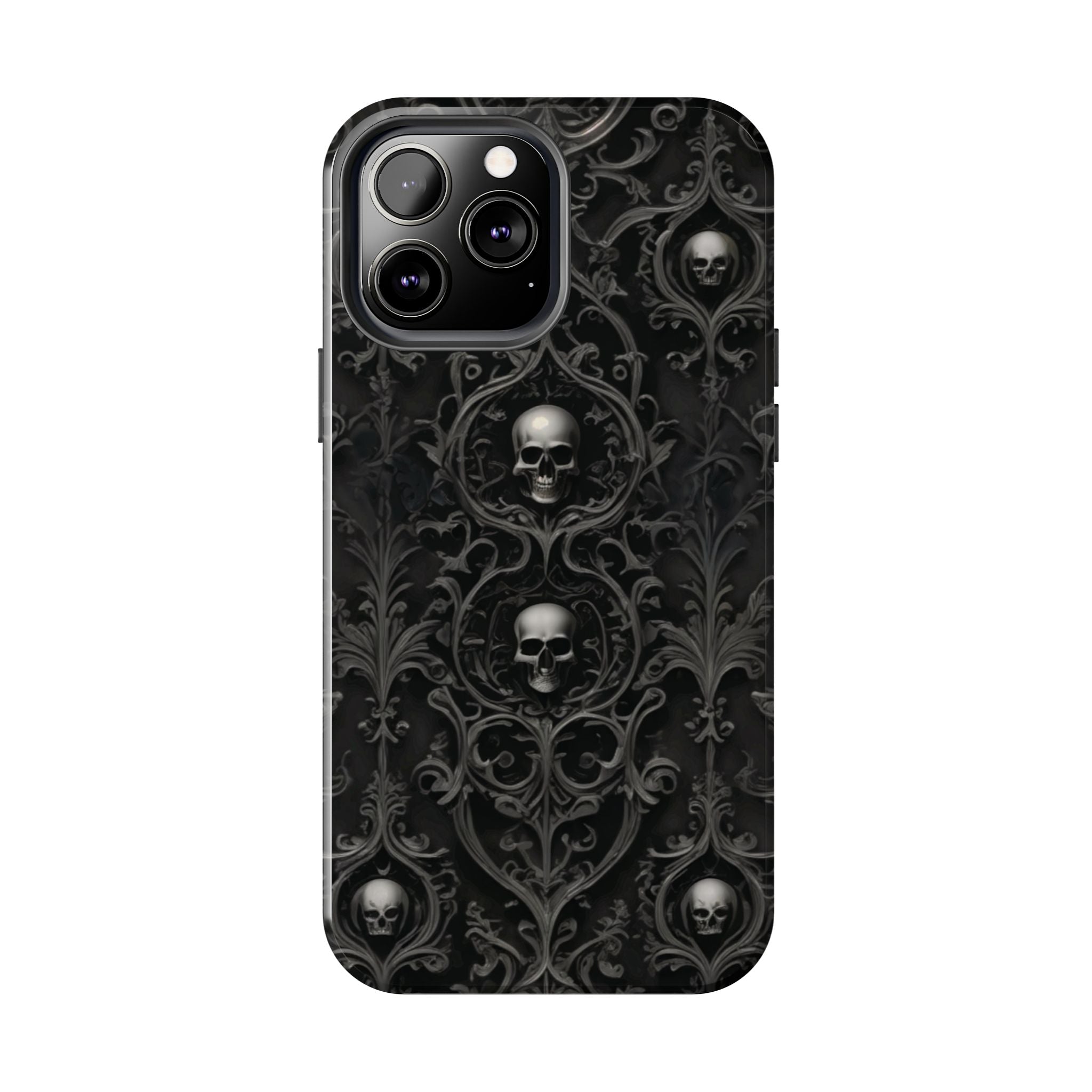 Gothic Skull Phone Cases - Tough Protection, Unique Gift for Halloween, Dark Aesthetic Accessory for Men and Women, Trendy Phone Cover