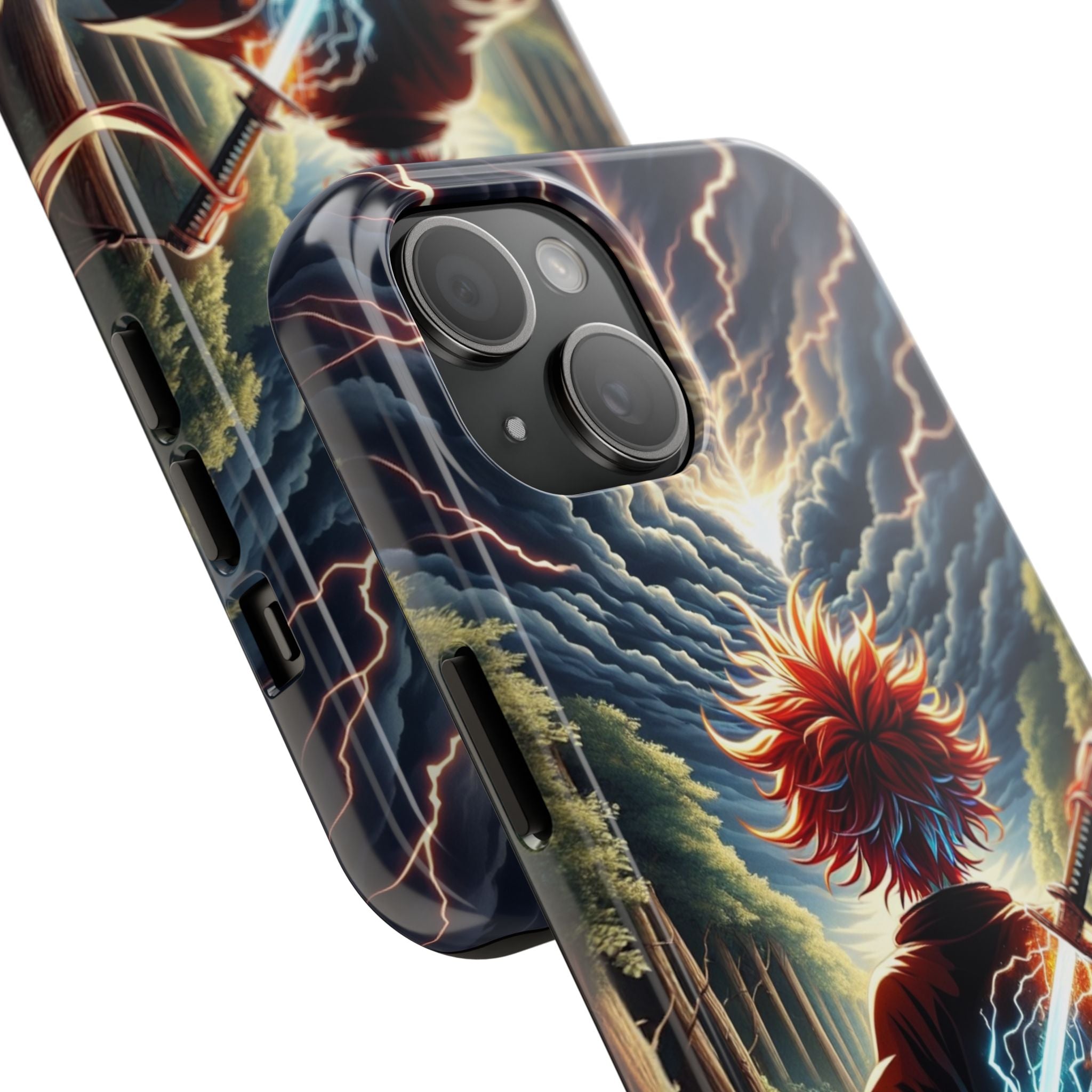 Epic Adventure Tough Phone Cases, Anime, Lightning Design, Durable Cover, Gift for Gamers, Festival Essential