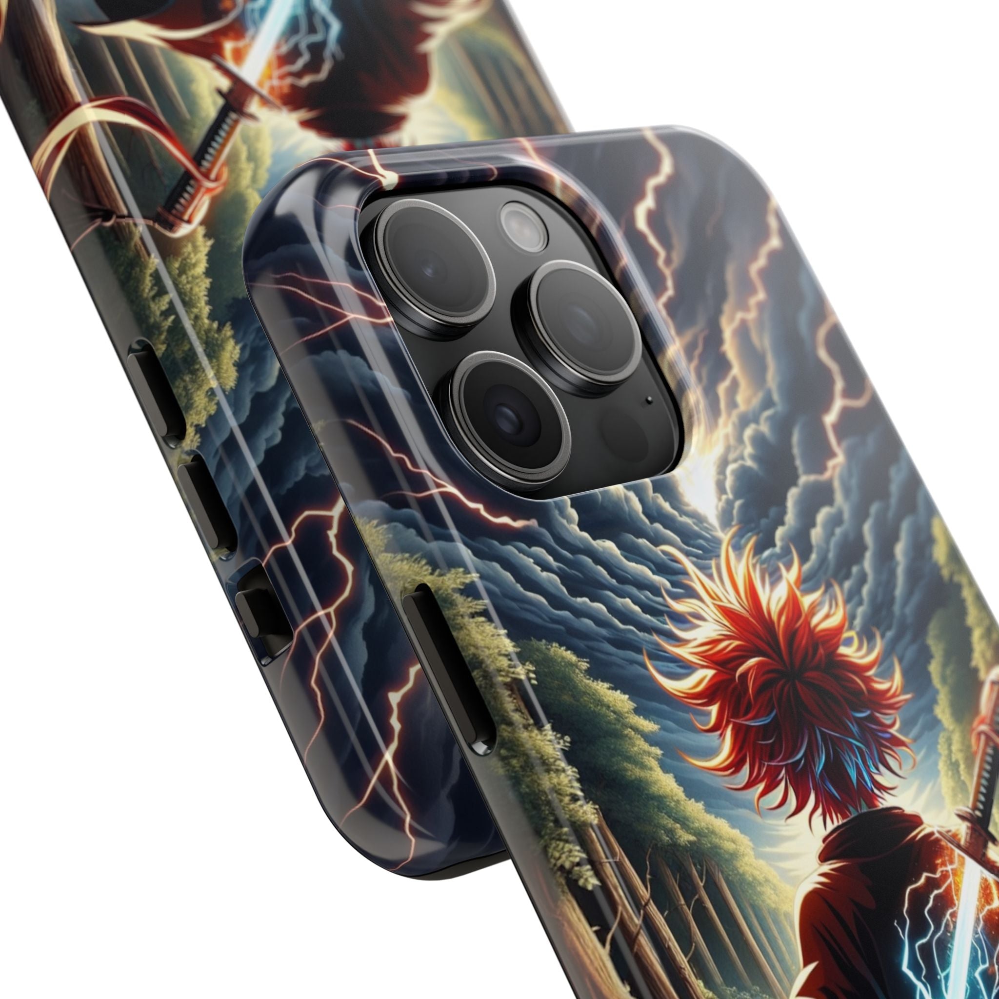 Epic Adventure Tough Phone Cases, Anime, Lightning Design, Durable Cover, Gift for Gamers, Festival Essential