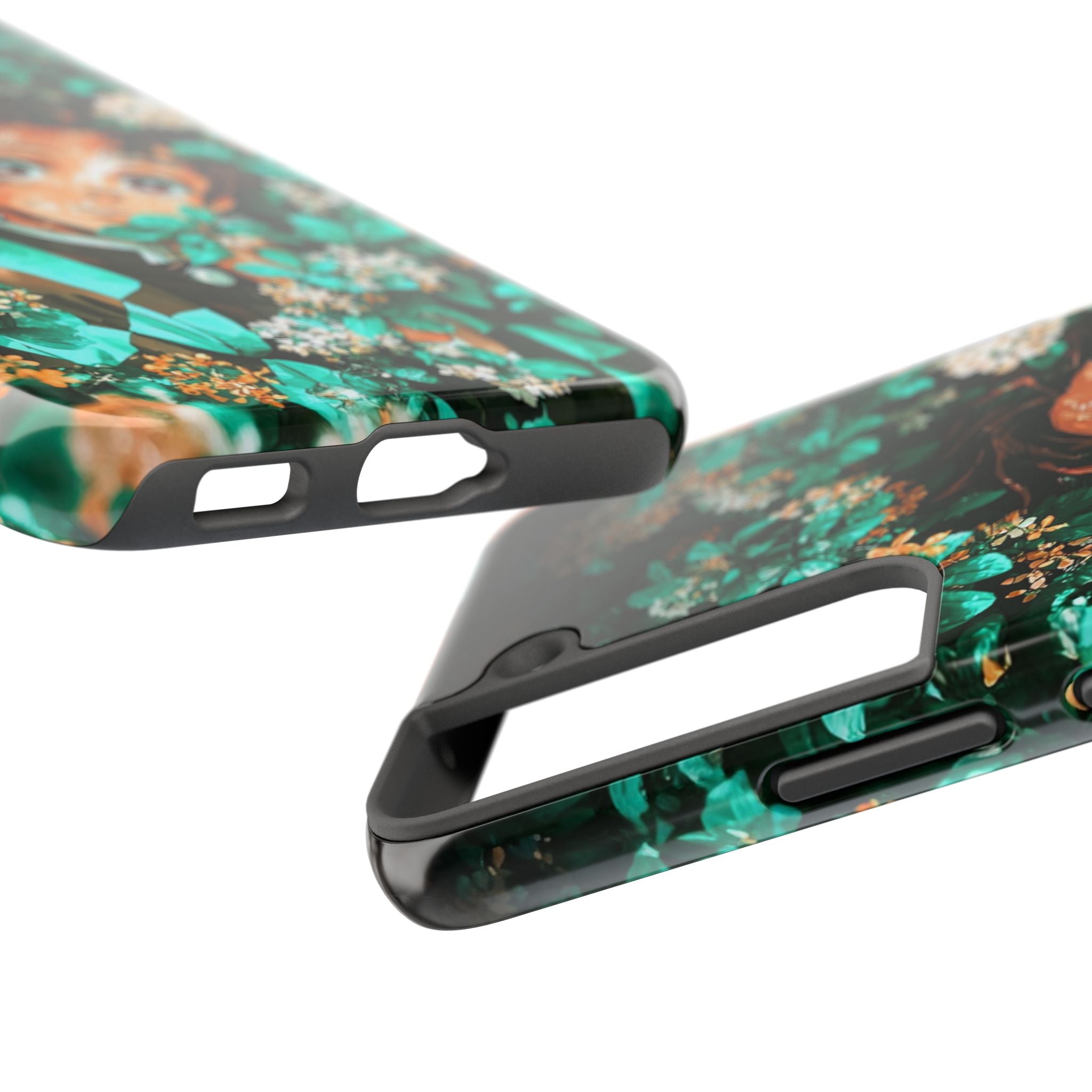 Floral Fantasy Tough Phone Cases | Trendy Phone Cover | Unique Gift for Nature Lovers | Durable Protection | Anime-Inspired Design