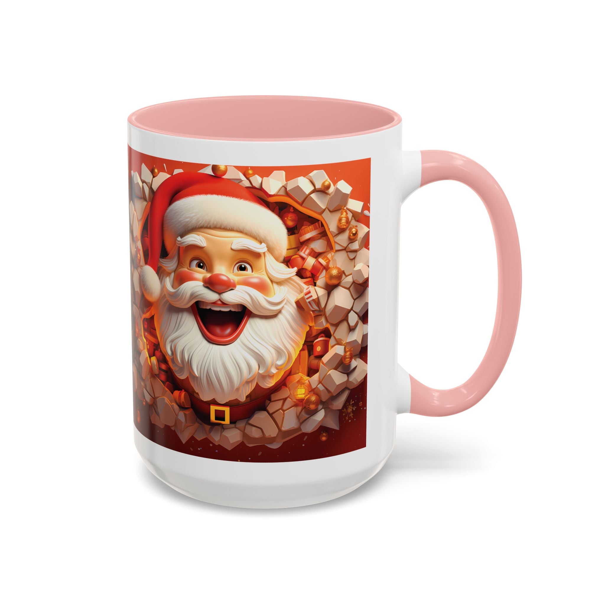 Cheerful Santa Accent Coffee Mug - Perfect for Xmas, Holiday Gifts, Cozy Mornings, Festive Decor, Coffee Lovers