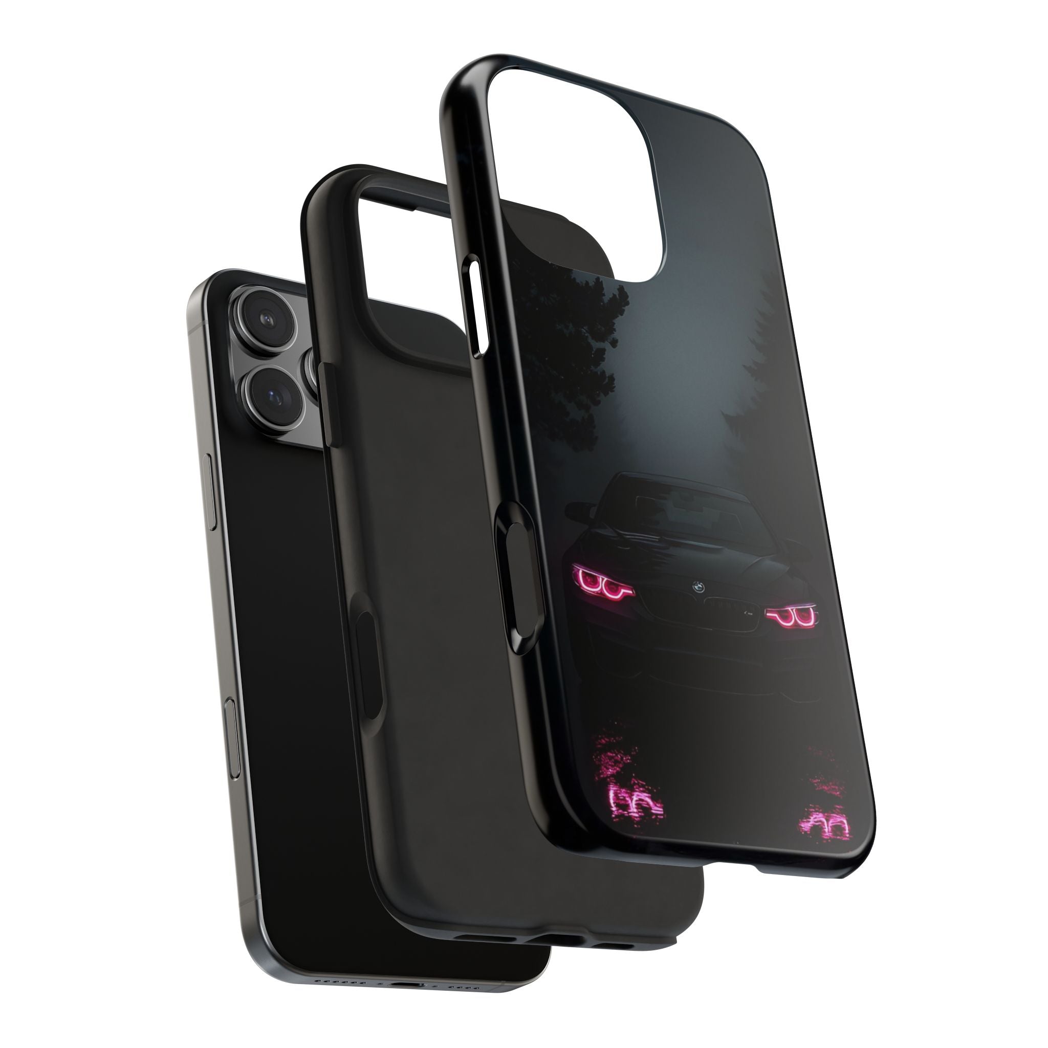Tough Phone Case with Neon Car Design, Durable Smartphone Cover, Gift for Car Enthusiasts, Unique Accessory for Him, Perfect for Birthdays