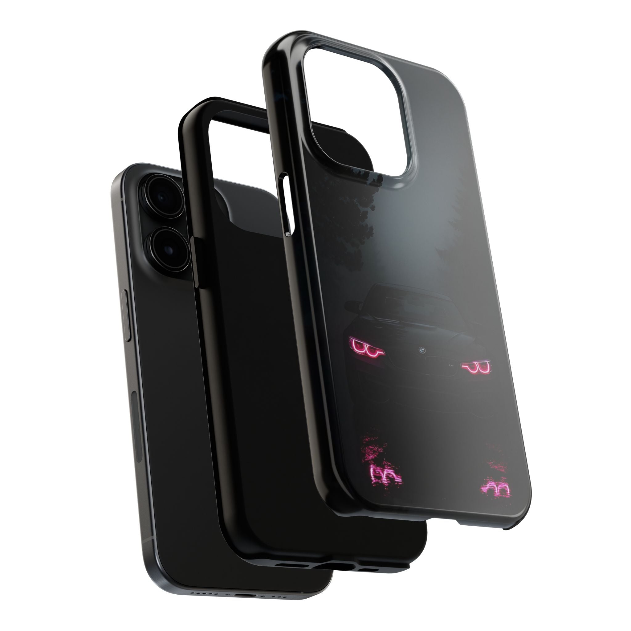Tough Phone Case with Neon Car Design, Durable Smartphone Cover, Gift for Car Enthusiasts, Unique Accessory for Him, Perfect for Birthdays