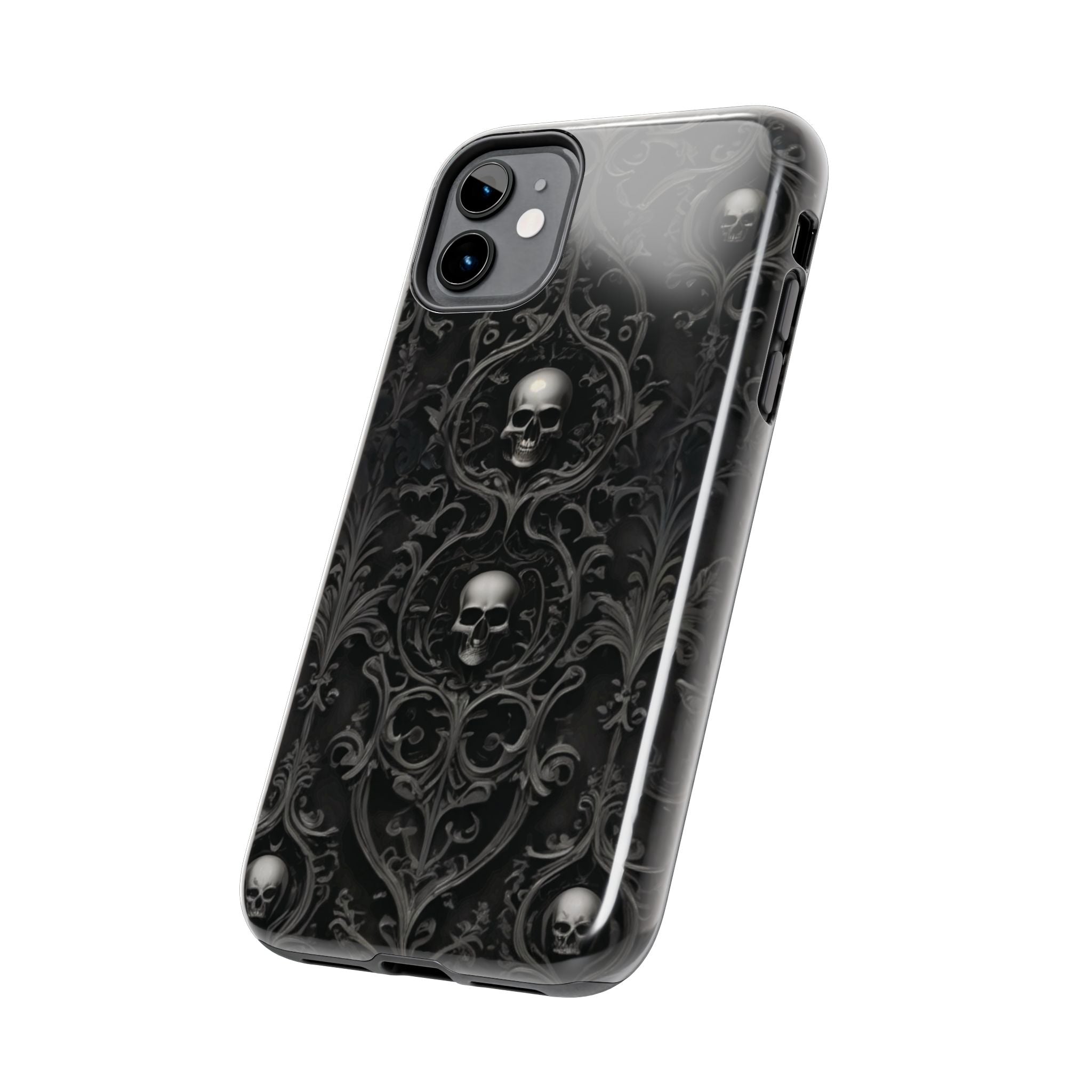 Gothic Skull Phone Cases - Tough Protection, Unique Gift for Halloween, Dark Aesthetic Accessory for Men and Women, Trendy Phone Cover