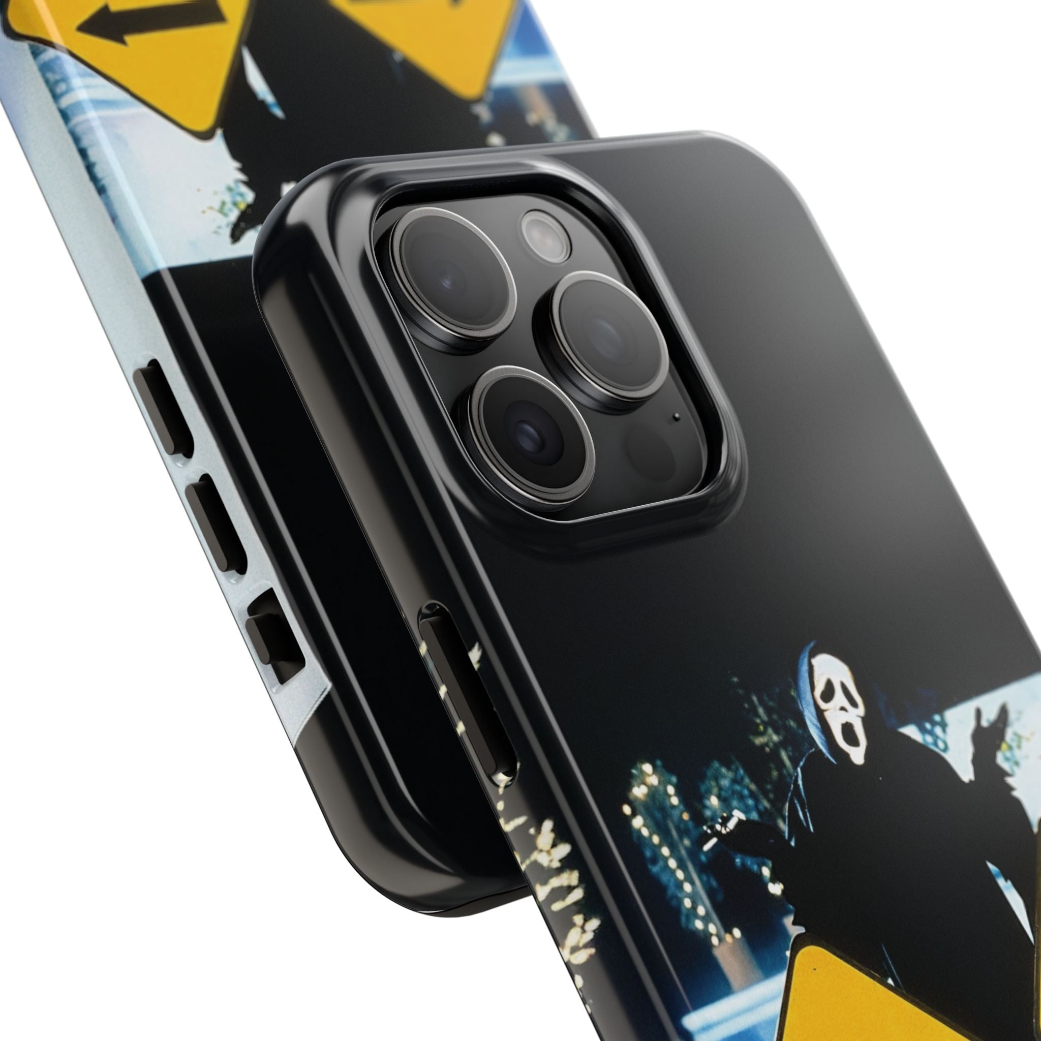 Spooky Phone Cases with Safety and Death Design, Halloween Gift, Horror Movie Merch, Unique Phone Accessories, Fun and Functional