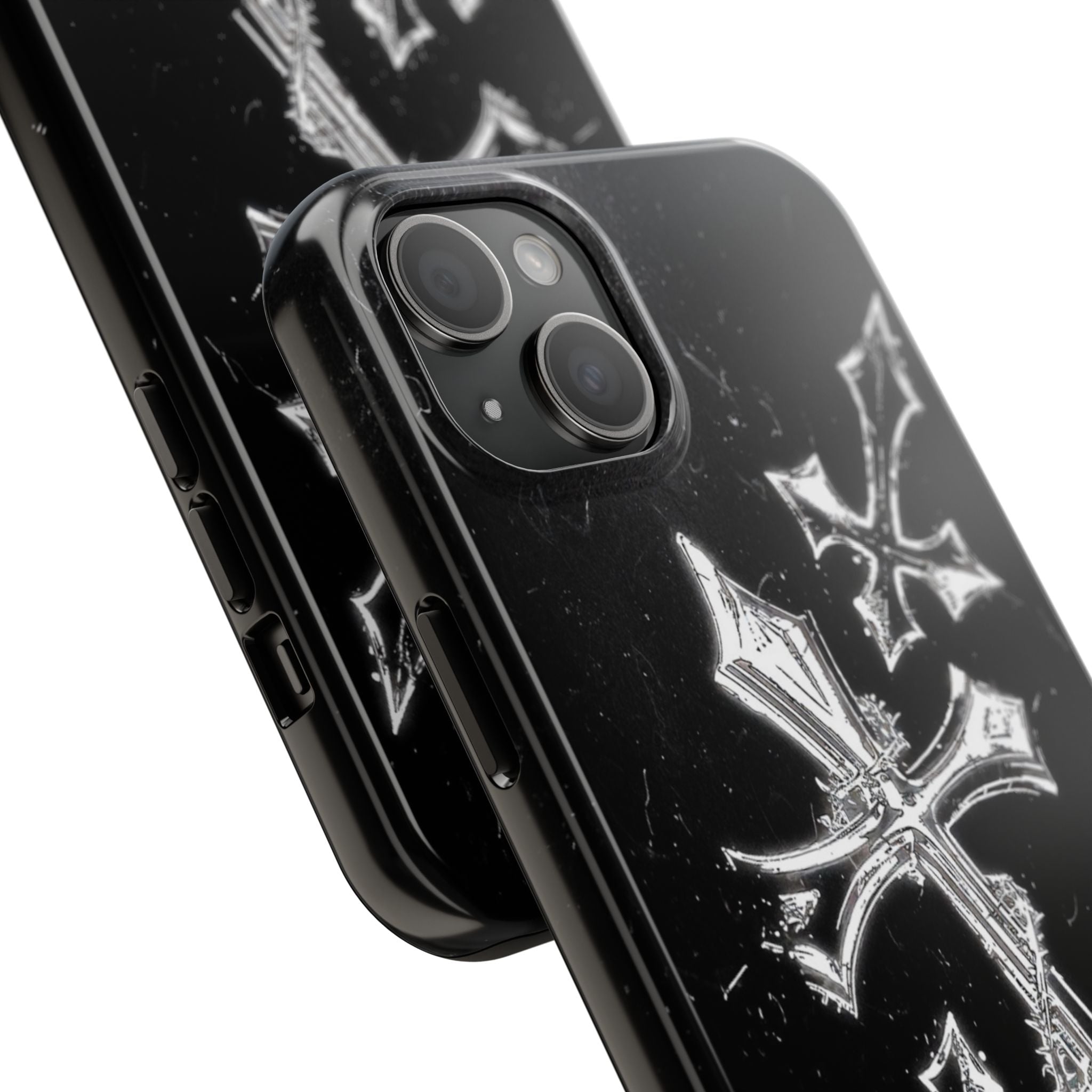 Tough Phone Case with Cross Design, Gothic Phone Cover, Personalized Phone Case, Customizable Tech Accessories, Unique Gift Idea