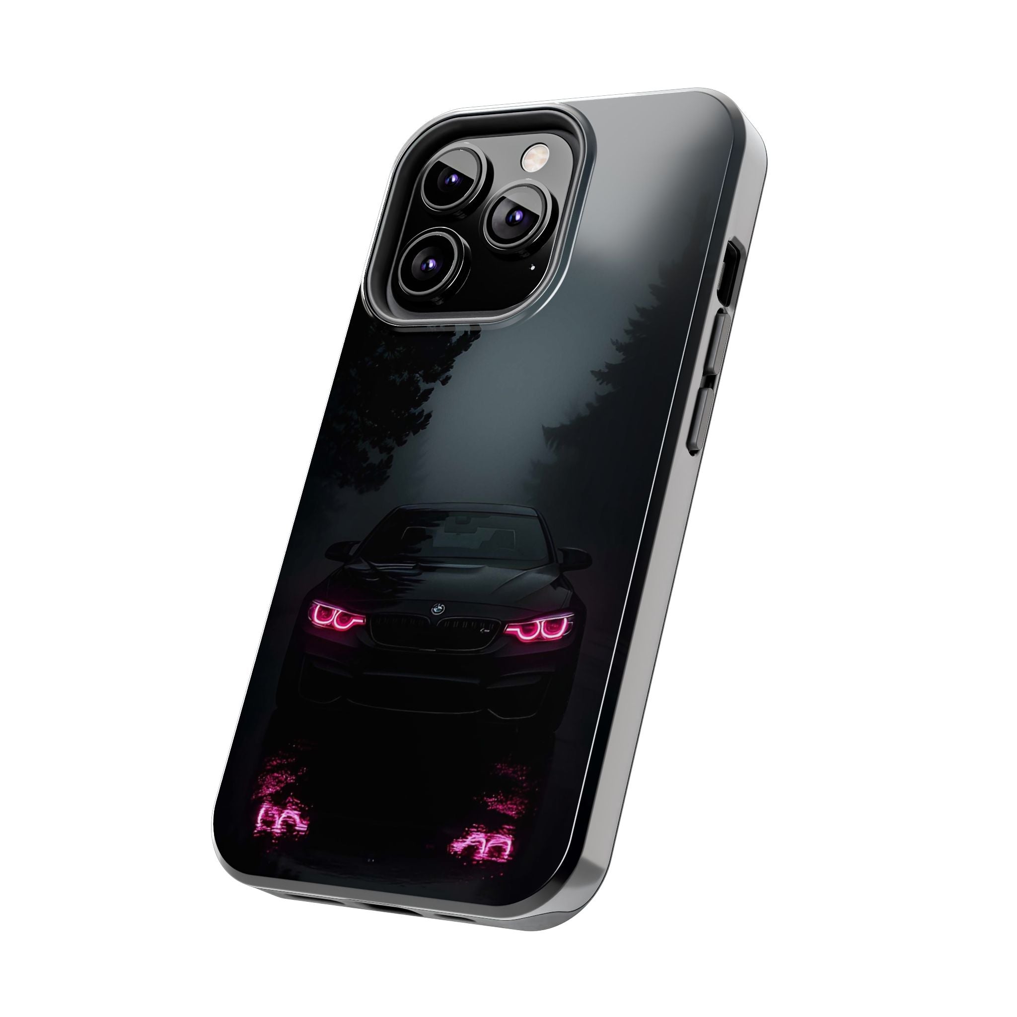 Tough Phone Case with Neon Car Design, Durable Smartphone Cover, Gift for Car Enthusiasts, Unique Accessory for Him, Perfect for Birthdays