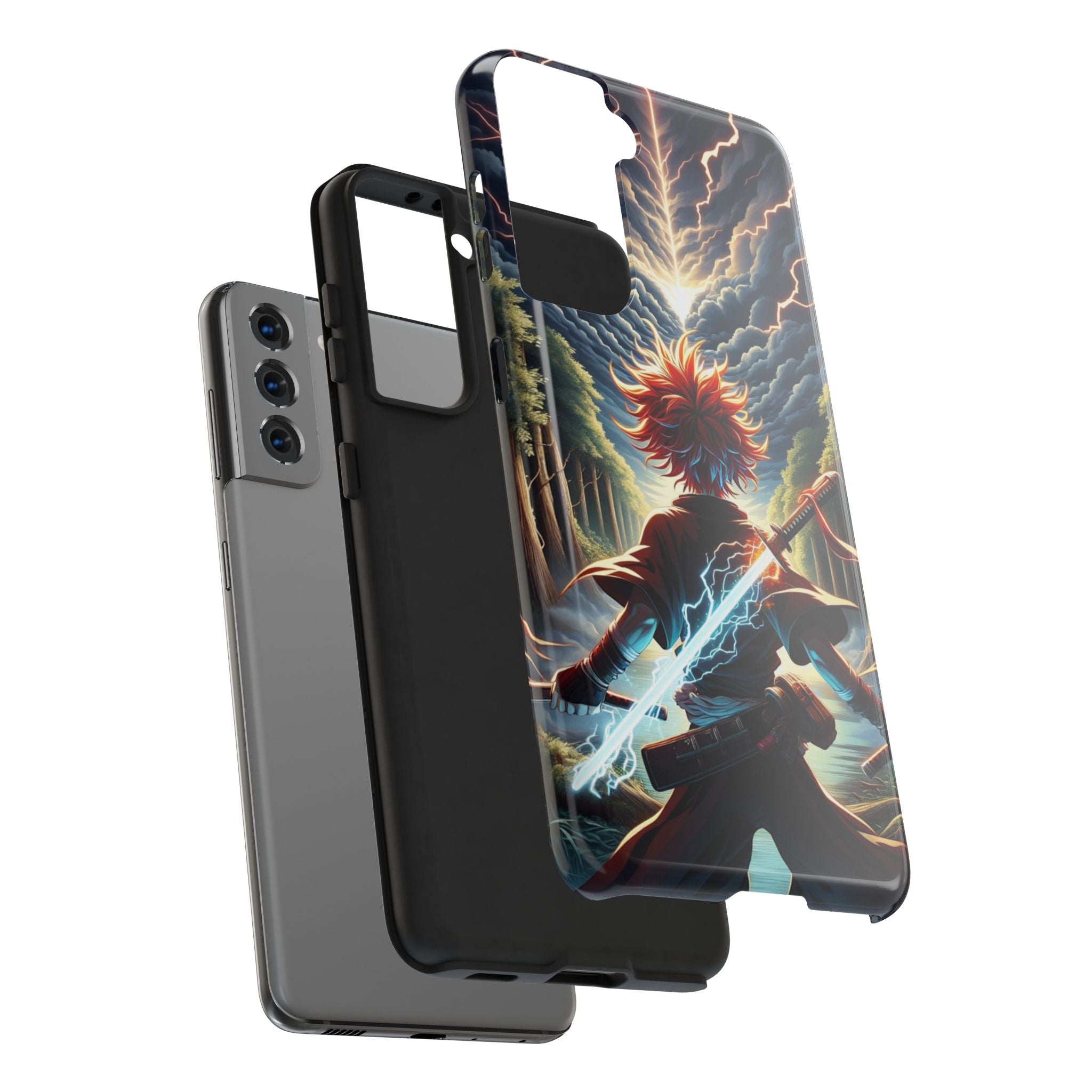 Epic Adventure Tough Phone Cases, Anime, Lightning Design, Durable Cover, Gift for Gamers, Festival Essential