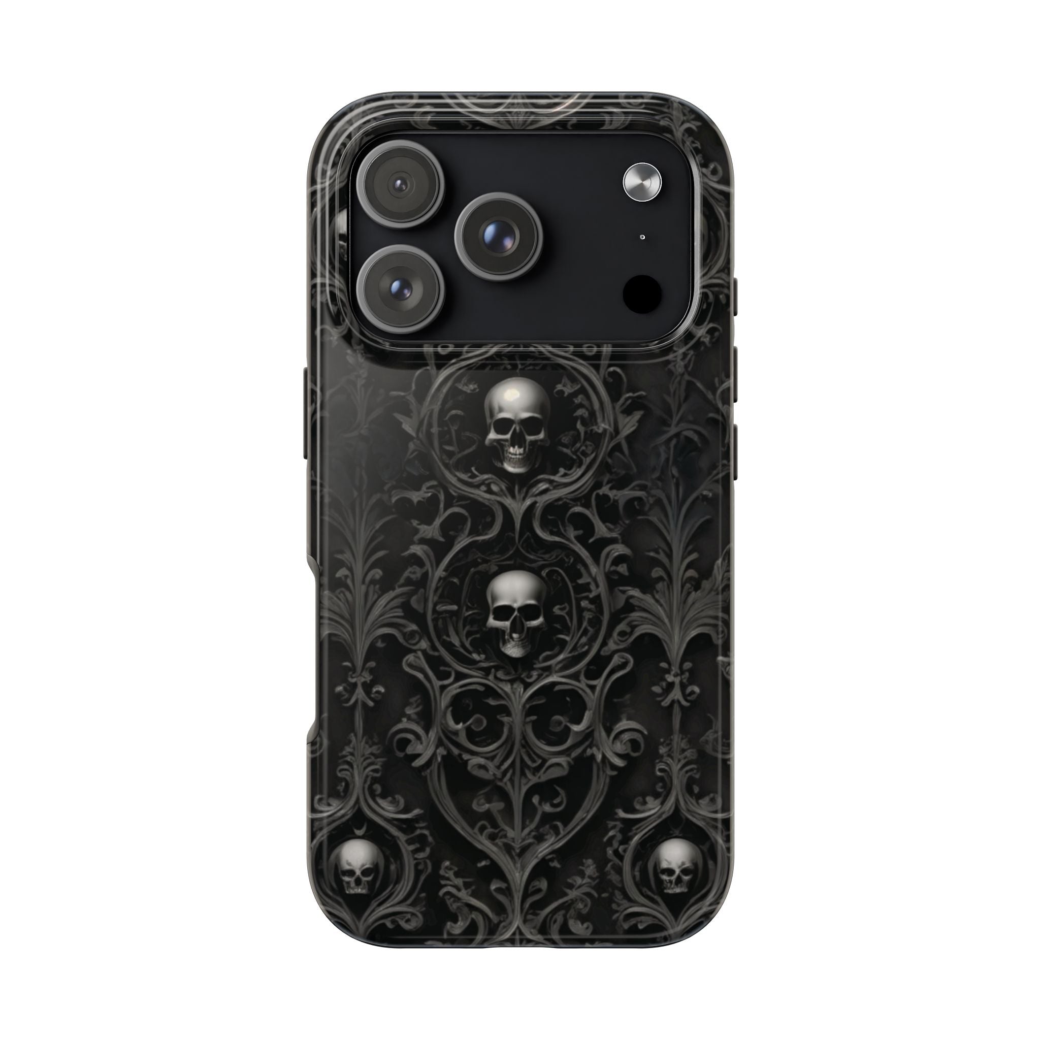 Gothic Skull Phone Cases - Tough Protection, Unique Gift for Halloween, Dark Aesthetic Accessory for Men and Women, Trendy Phone Cover