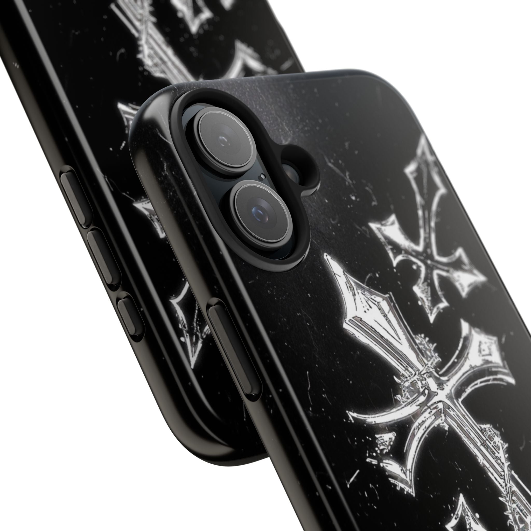 Tough Phone Case with Cross Design, Gothic Phone Cover, Personalized Phone Case, Customizable Tech Accessories, Unique Gift Idea