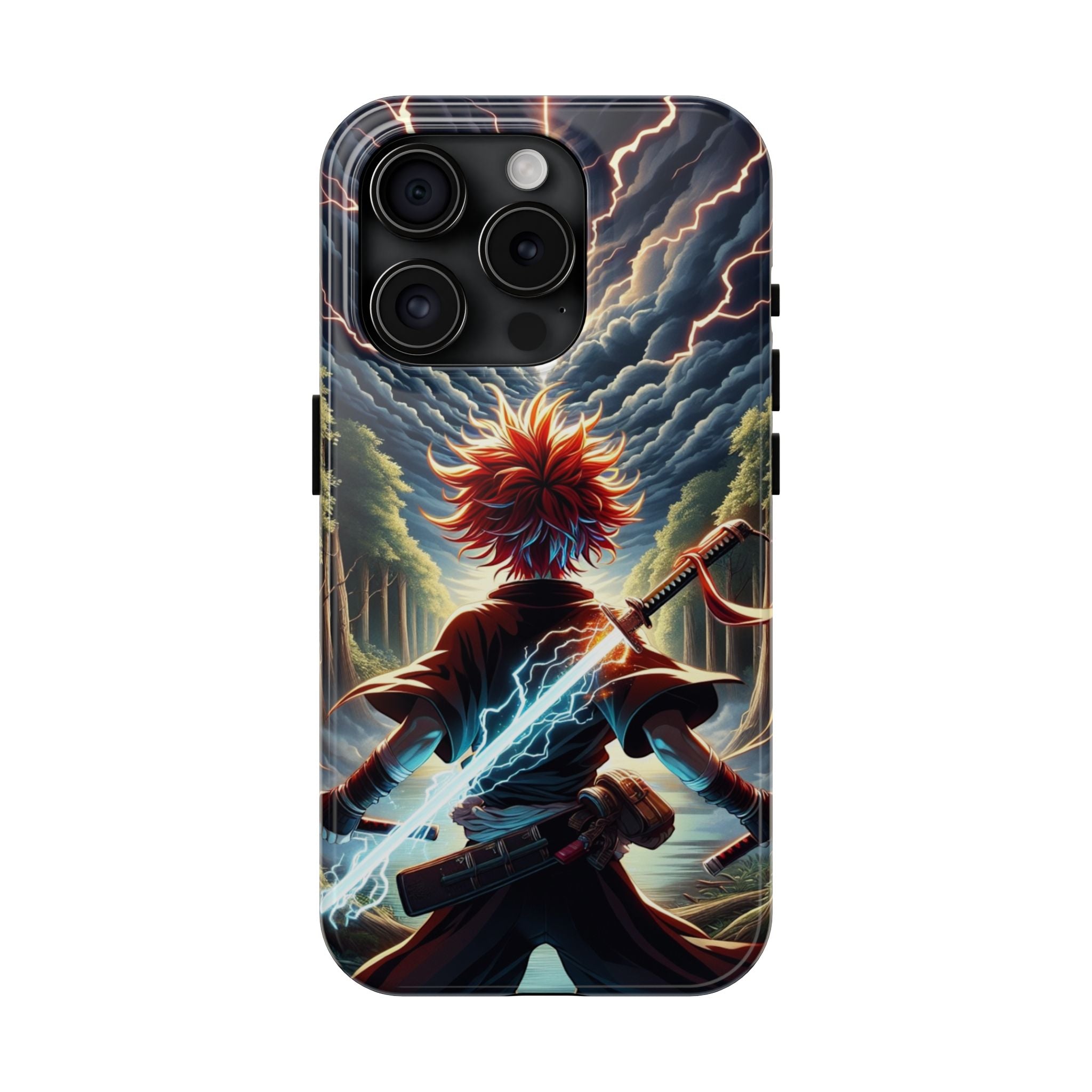 Epic Adventure Tough Phone Cases, Anime, Lightning Design, Durable Cover, Gift for Gamers, Festival Essential